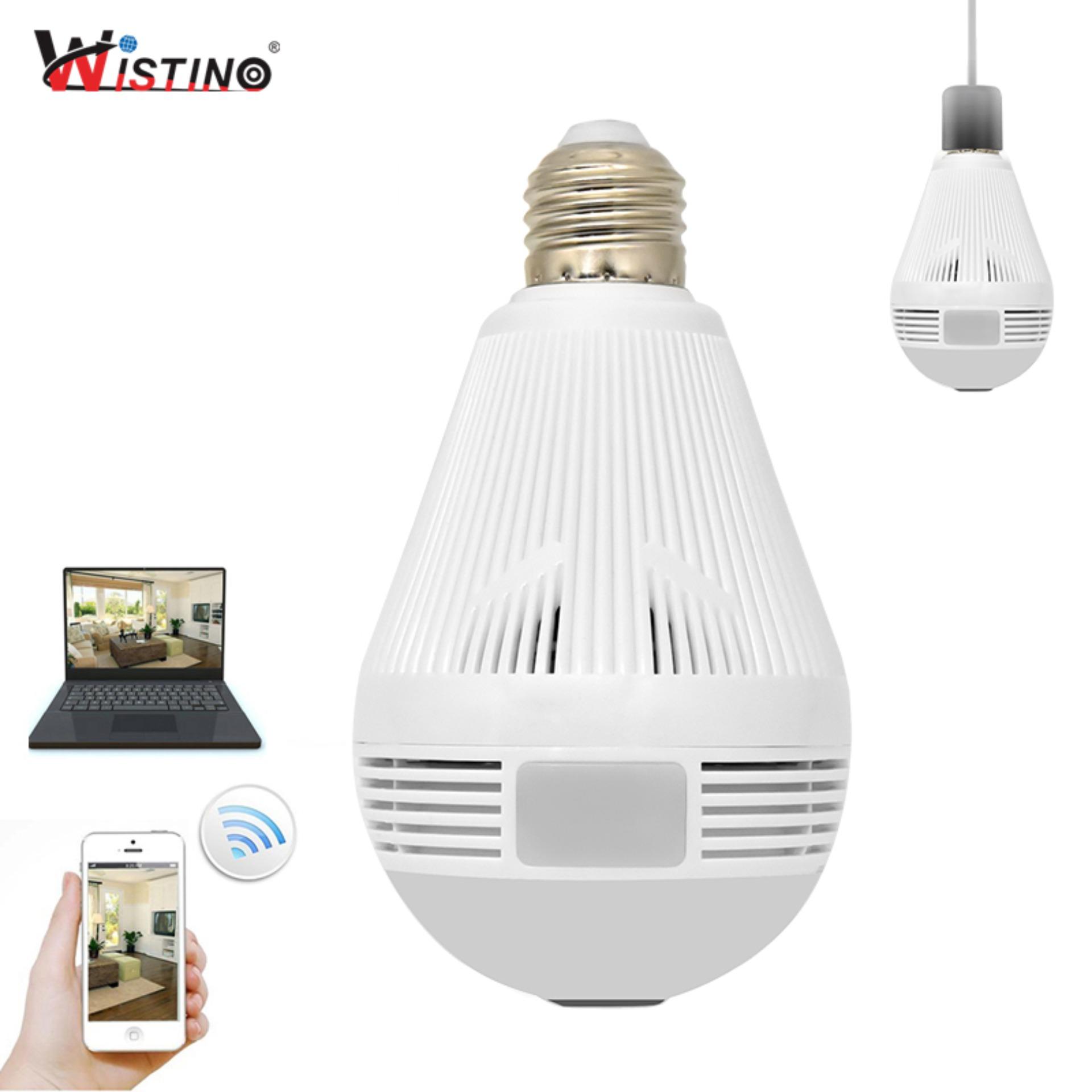 Wistino CCTV 960 P Wireless IP Kamera Bulb VR Panoramic Camera Light Wifi FishEye 360 Derajat Home Surveillance Security Monitor XMeye-Intl