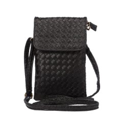 Woven Texture Universal Vertical Style Universal PU Leather Carrying Bag for iPhone 6s Plus / 6 Plus, Samsung Galaxy Note 5 and Note 4 and Note 3 / A8 / S6 edge / S6 edge+, Huawei P8 / P7 / Honor 6 Plus(Black) - intl