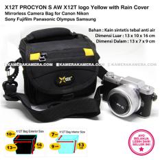 X12T PROCYON S AW X12T logo Yellow with Rain Cover Mirrorless Camera Bag for Canon Nikon Sony Fujifilm Panasonic Olympus Samsung