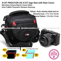 X12T PROCYON XS X12T logo Red with Rain Cover Mirrorless Camera Bag for Canon Nikon Sony Fujifilm Panasonic Olympus Samsung