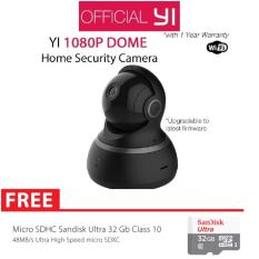 Xiaomi Yi Dome Home 360 View Camera CCTV HD 1080P International Version + Micro SD Sandisk 32GB Class 10 - Hitam