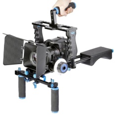 YELANGU YLG1103A-A Steadicam Pegangan Ganda Camera Shoulder Mount + Kamera Cage Stabilizer Kit dengan Matte Box untuk Kamera DSLR/ Video Camera-Intl