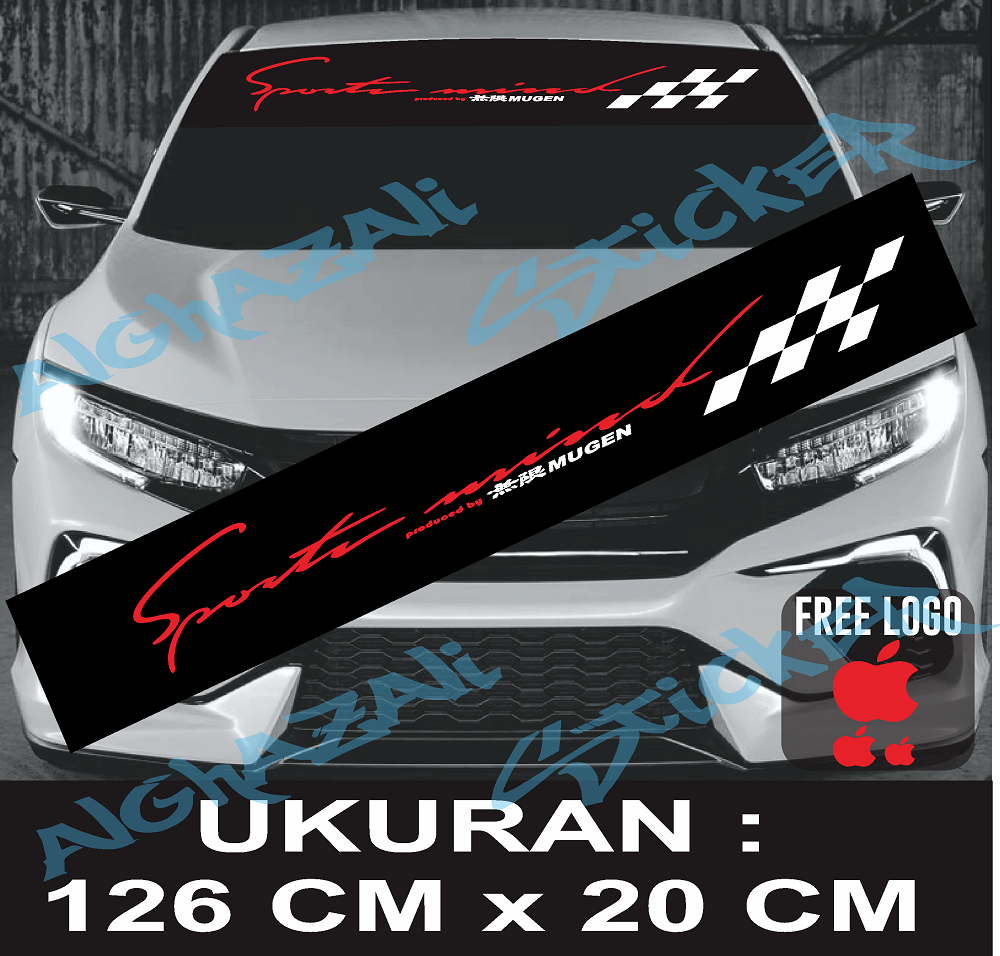 Stiker Mobil List Kaca Depan Dengan Background Hitam Cutting Sticker