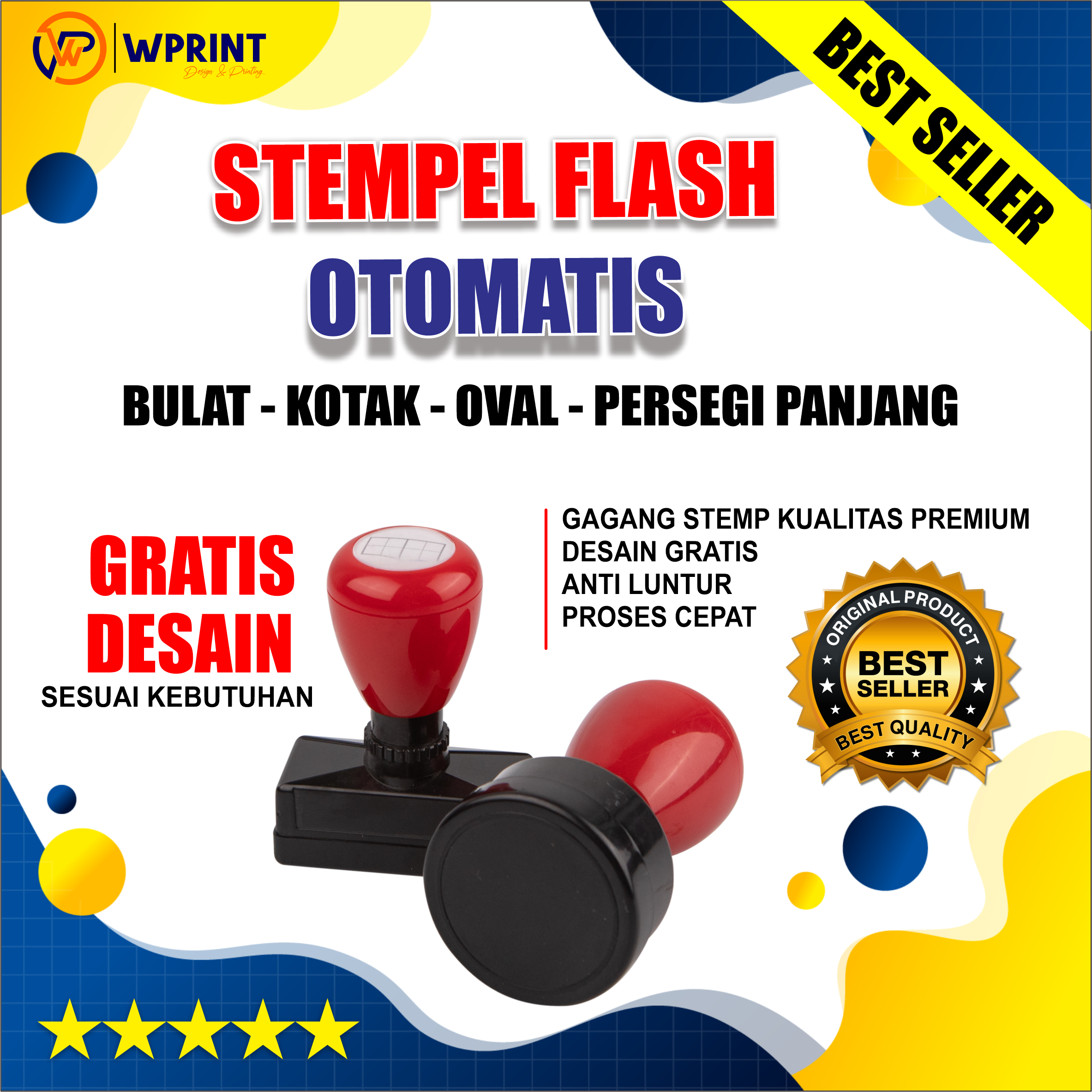 COD Stampel Stempel Flash Custom Ukuran Besar Free Desain Lazada