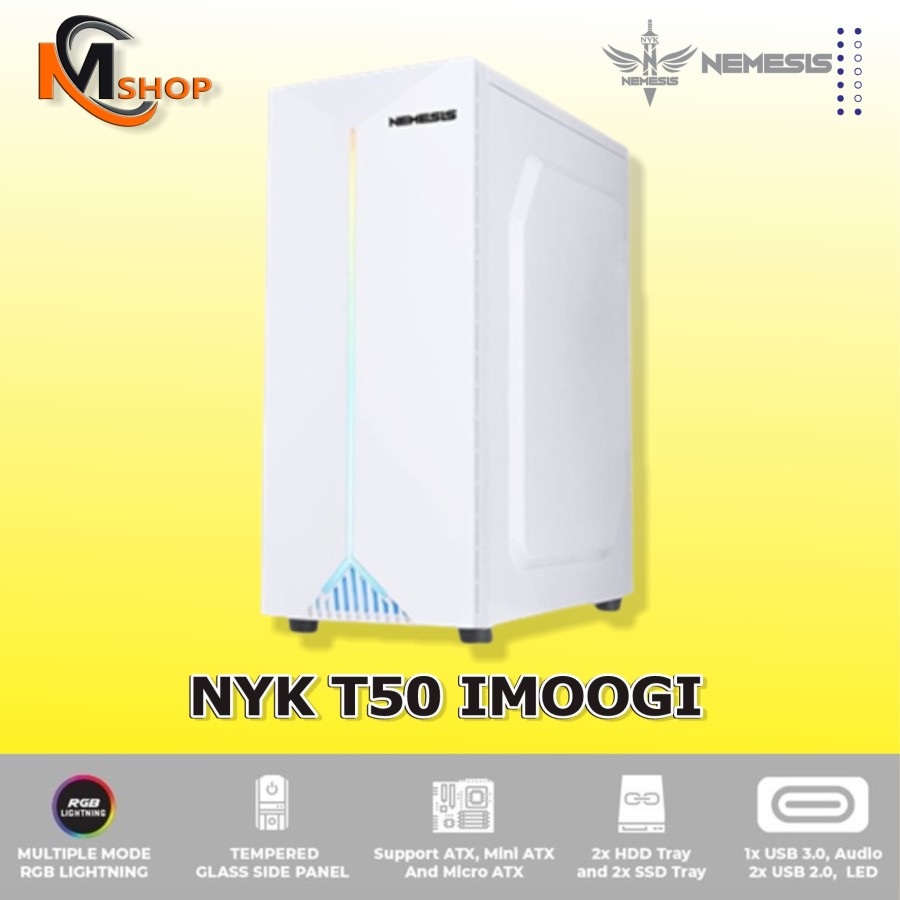 CPU CASE GAMING Casing NYK T50 Imoogi Tempered Glass ATX Lazada Indonesia