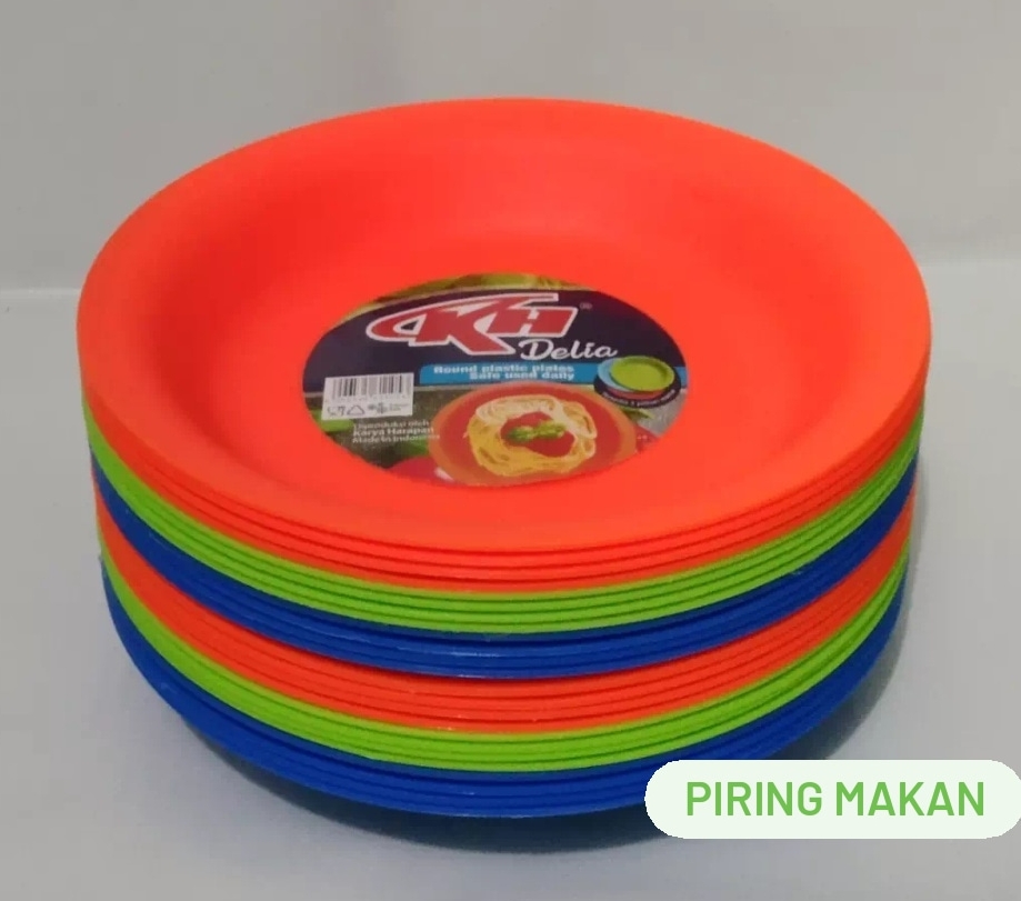 Lusin Piring Plastik Bulat Kh Delia Piring Makan Cekung Tebal