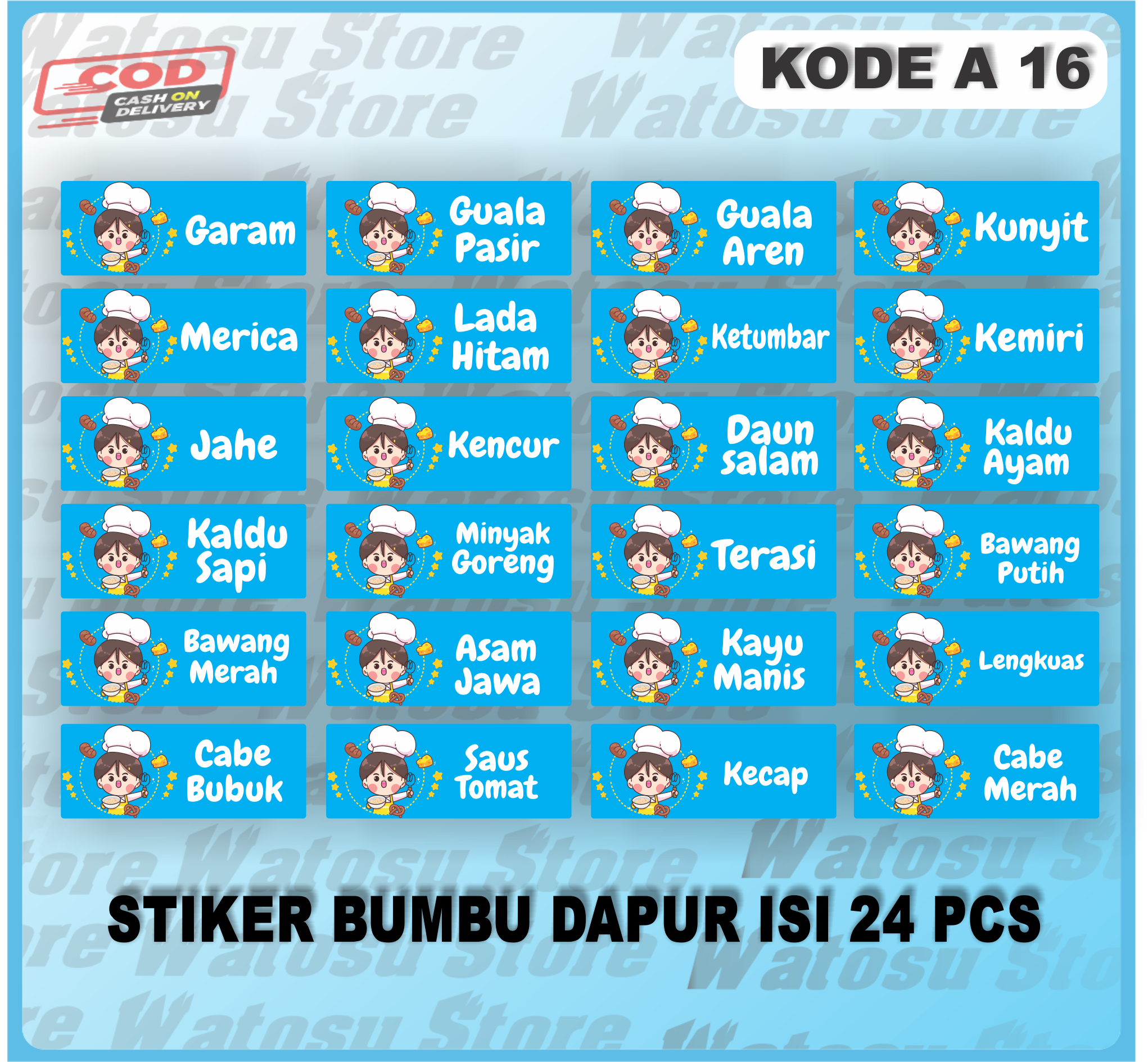 Stiker Printing Stiker Nama Nama Bumbu Dapur Isi Pcs Lazada Indonesia