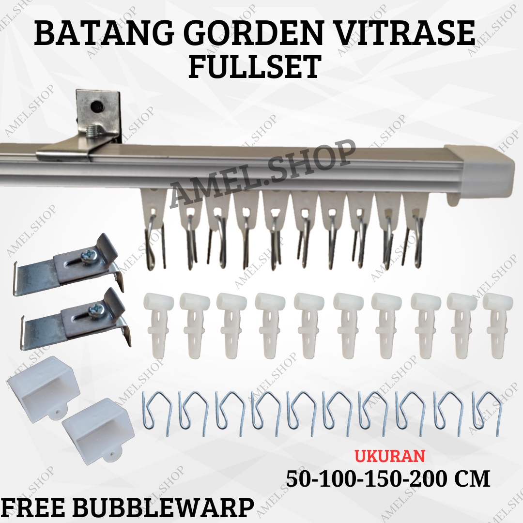 Batang Kotak Gorden Vitrase Aluminium Full Set Lazada Indonesia