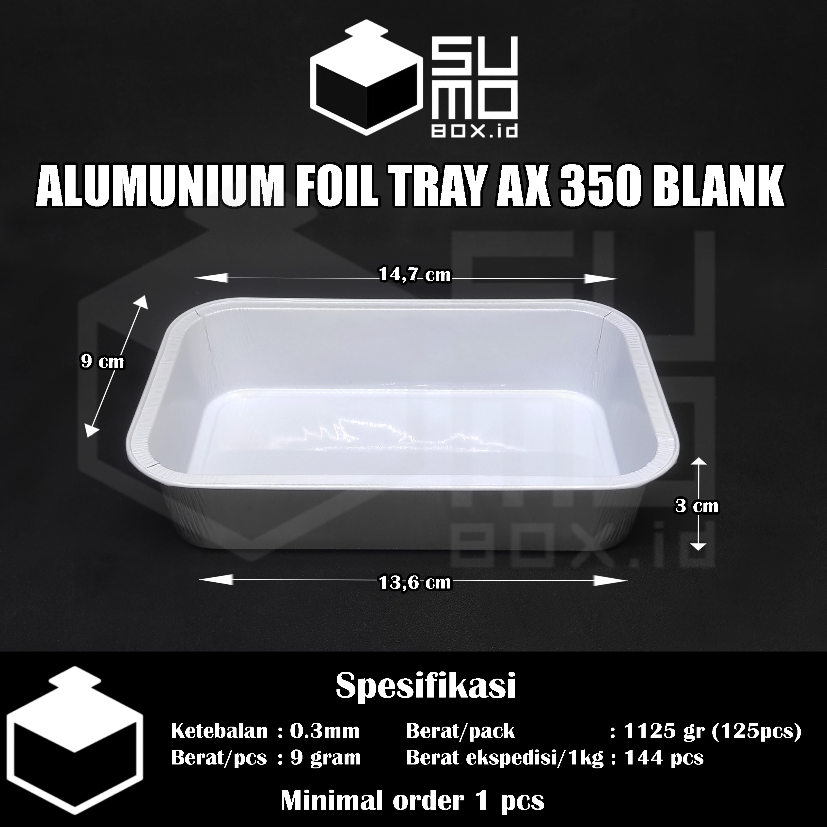 Alumunium Foil Tray AX 350 Putih Tanpa Tutup Mentai Rice Macaroni