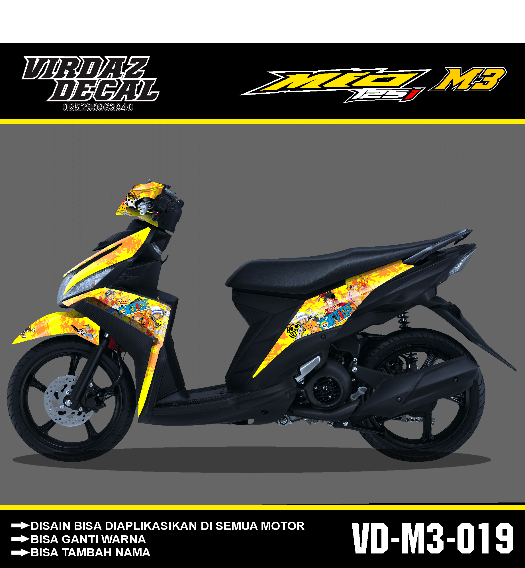 Cod Decal Sticker Yamaha Mio M Motif Onepice Luvvy Anime Keren Full