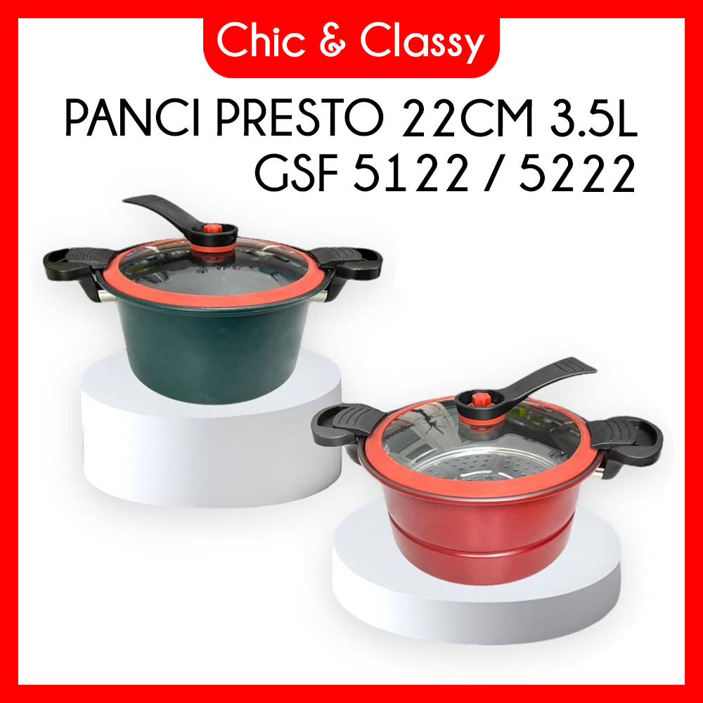 GSF G 5222 Panci Presto Steam 22cm 3 5 Liter Bisa Kukus GSF 5222