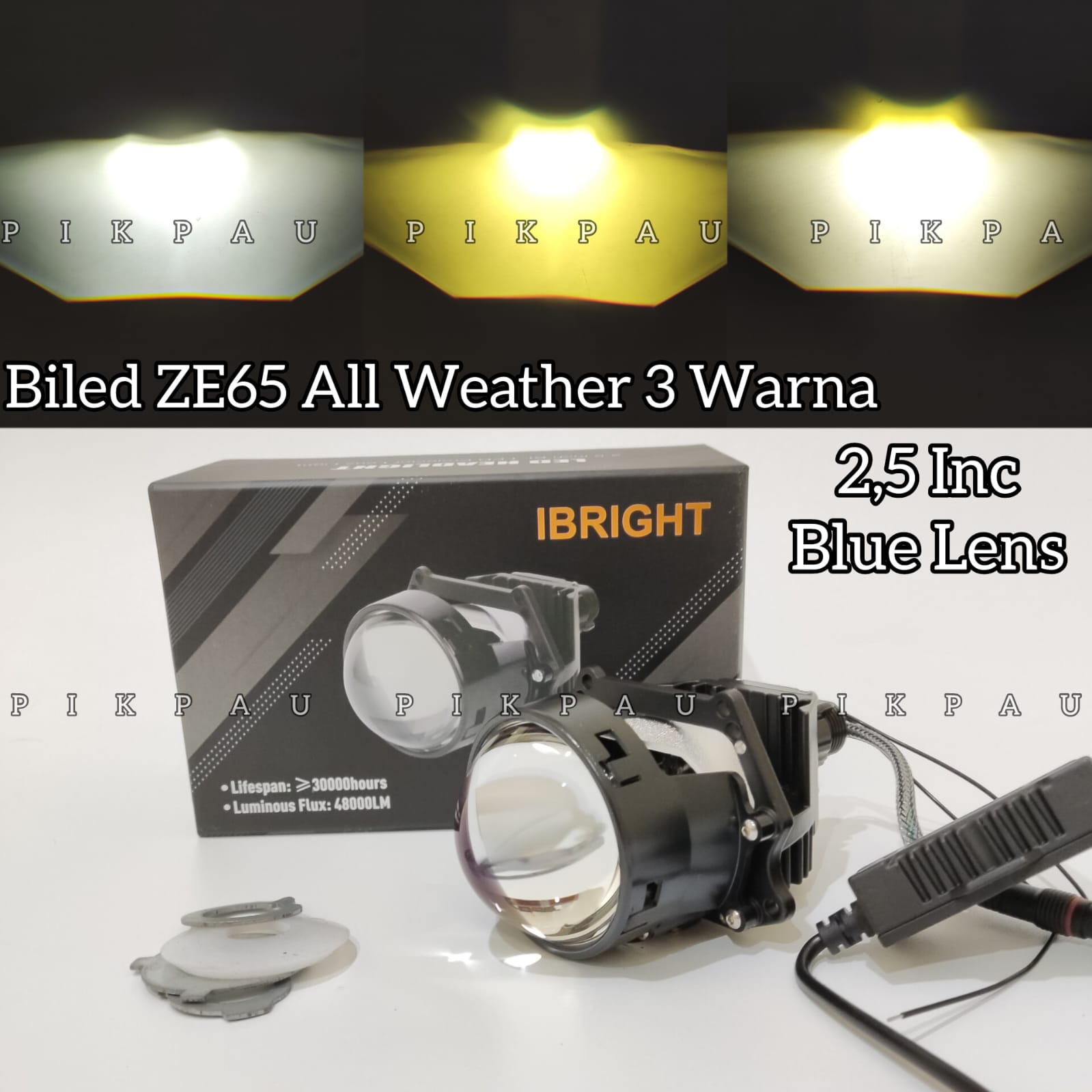 Lampu Utama BILED ZE65 Original IBRIGHT 2 5inc Blue Lens Dengan Devil