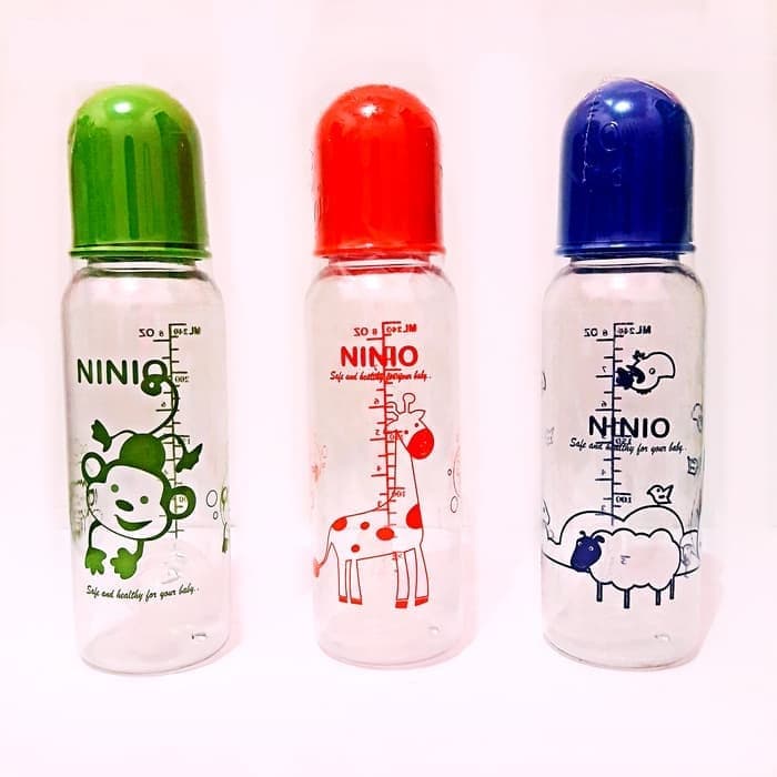 Botol Susu Penyimpan Asi Dot Bayi Soft Neck NINIO Round Bottle 1001 A