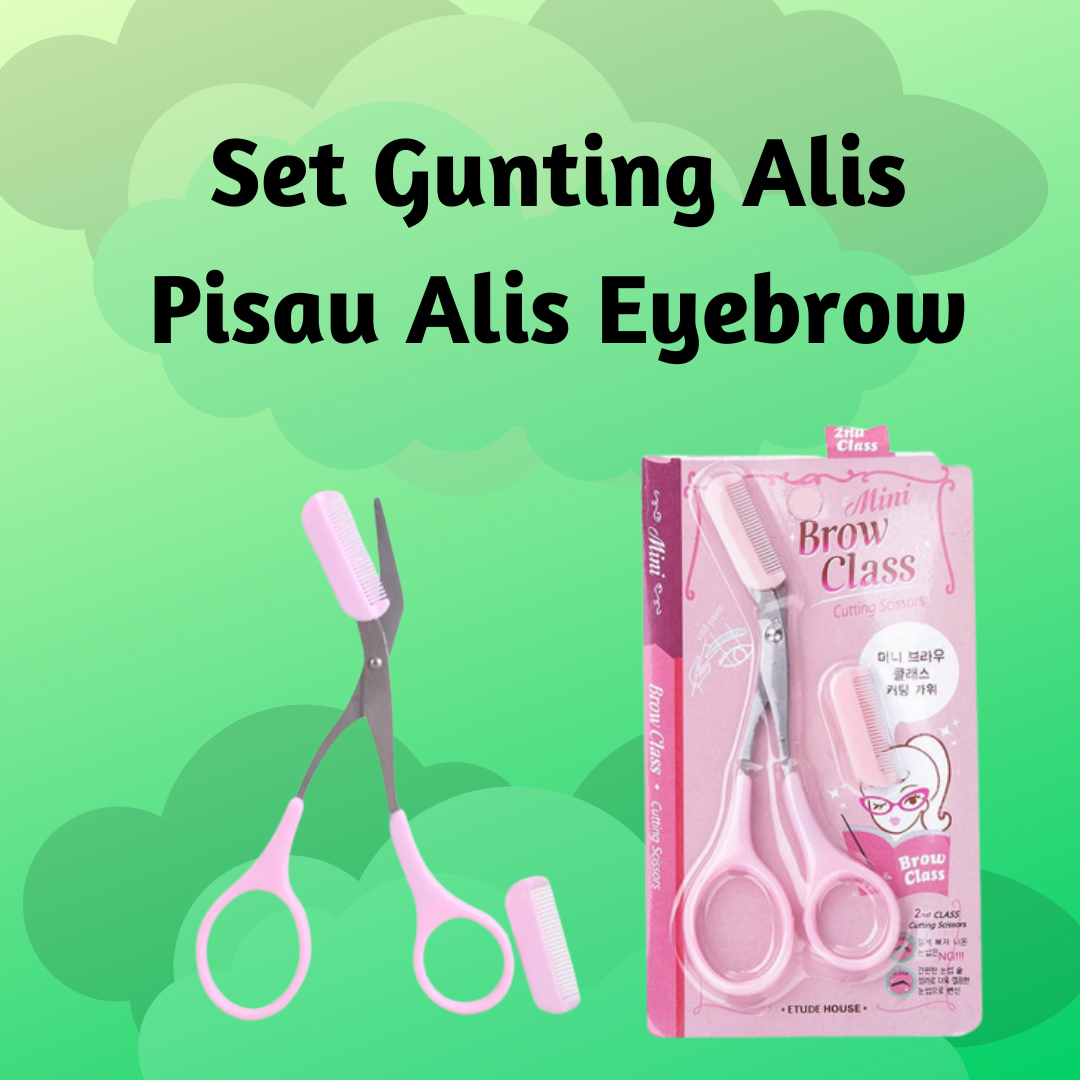 Set Gunting Alis Pisau Alis Eyebrow Pencukur Alis Silet Alis Alat