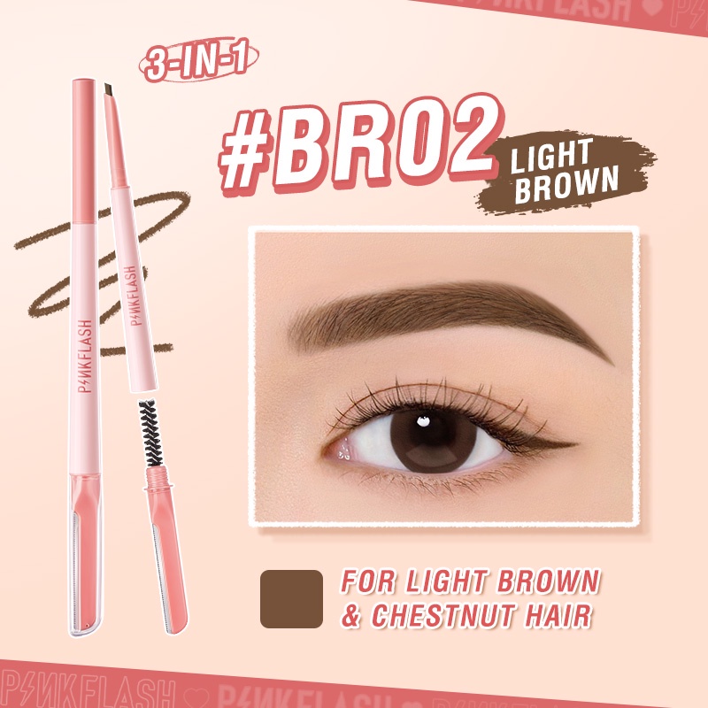 PINKFLASH PF E17 EYEBROW PENCIL 3 IN 1 MULTI USE WATERPROOF Lazada