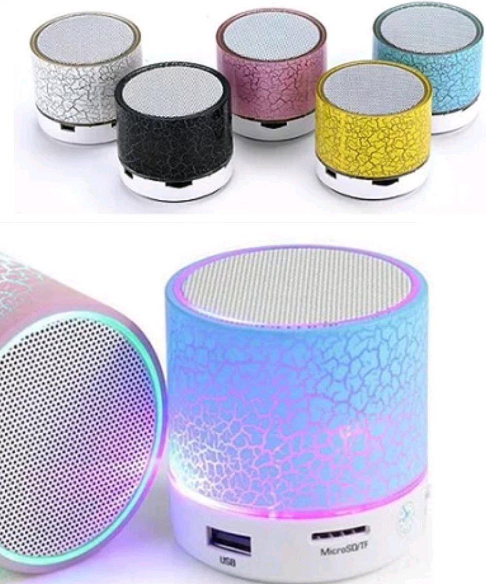 Speaker Bluetooth Speaker Mini Led Murah Model Retak Light LED Mini