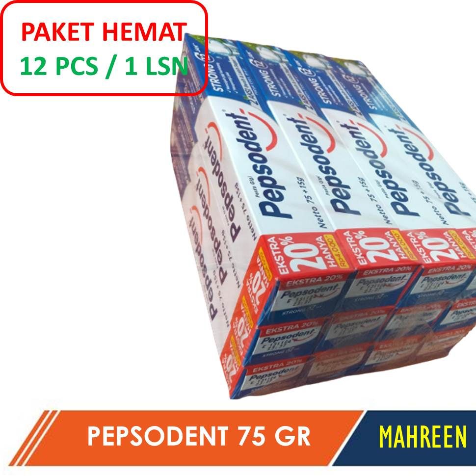 PEPSODENT STRONG PAKET HEMAT 12 PCS 1 LUSIN PEPSODENT ODOL 12 JAM PASTA