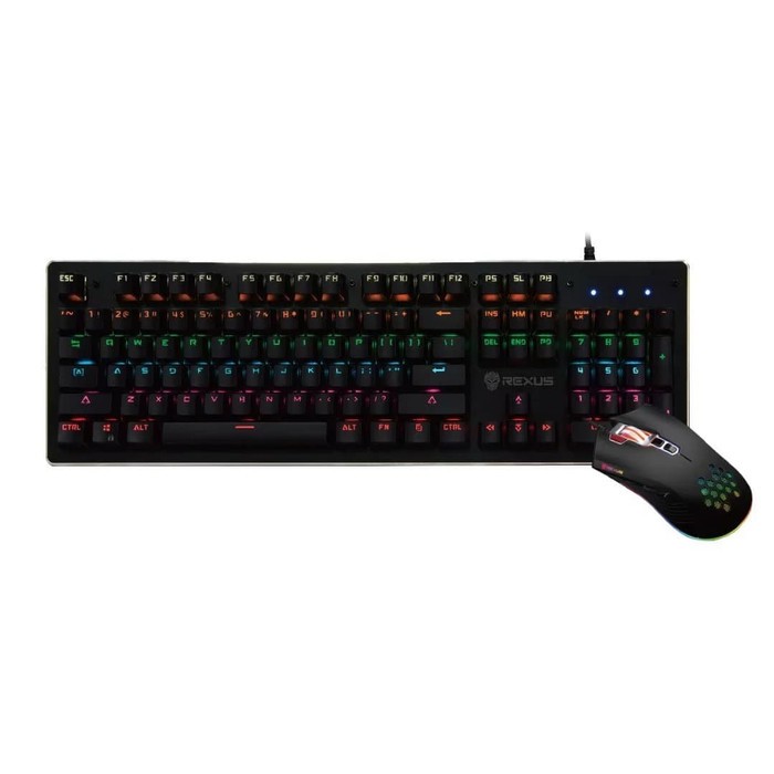 Rexus Keyboard Mouse Gaming Warfaction Vr Combo Mechanical Lazada