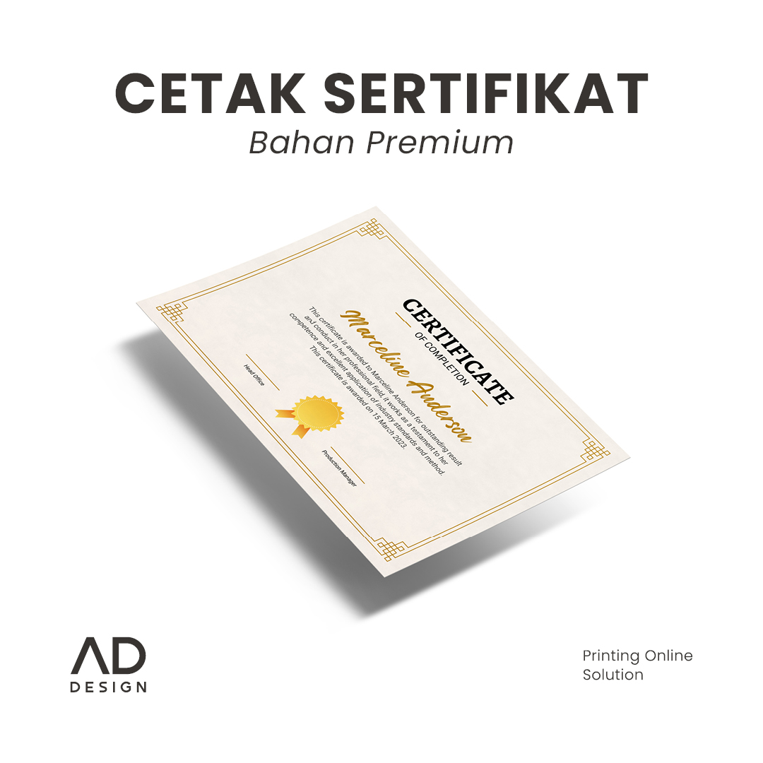 Cetak Sertifikat Custom Cetak Piagam Custom A A Lazada Indonesia