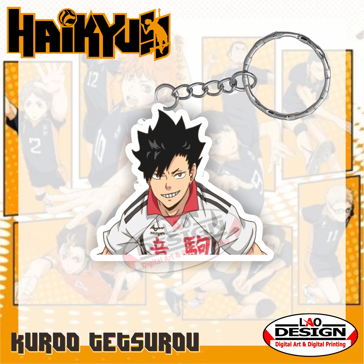 Gantungan Kunci Kuroo Tetsurou Haikyuu Gantungan Kunci Anime Haikyuu