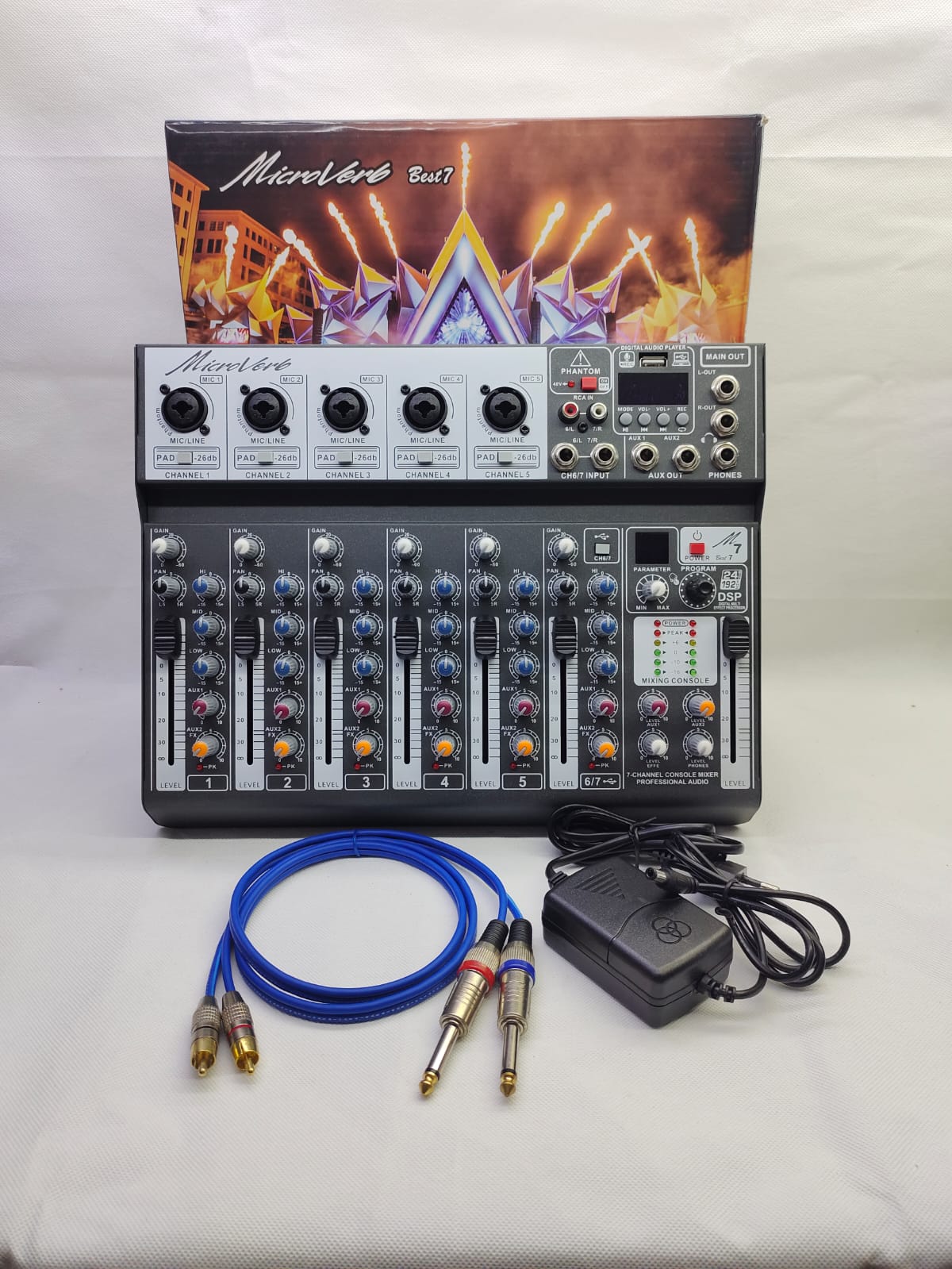 Mixer Audio Microverb Best7 Original Professional Live Audio Mixer