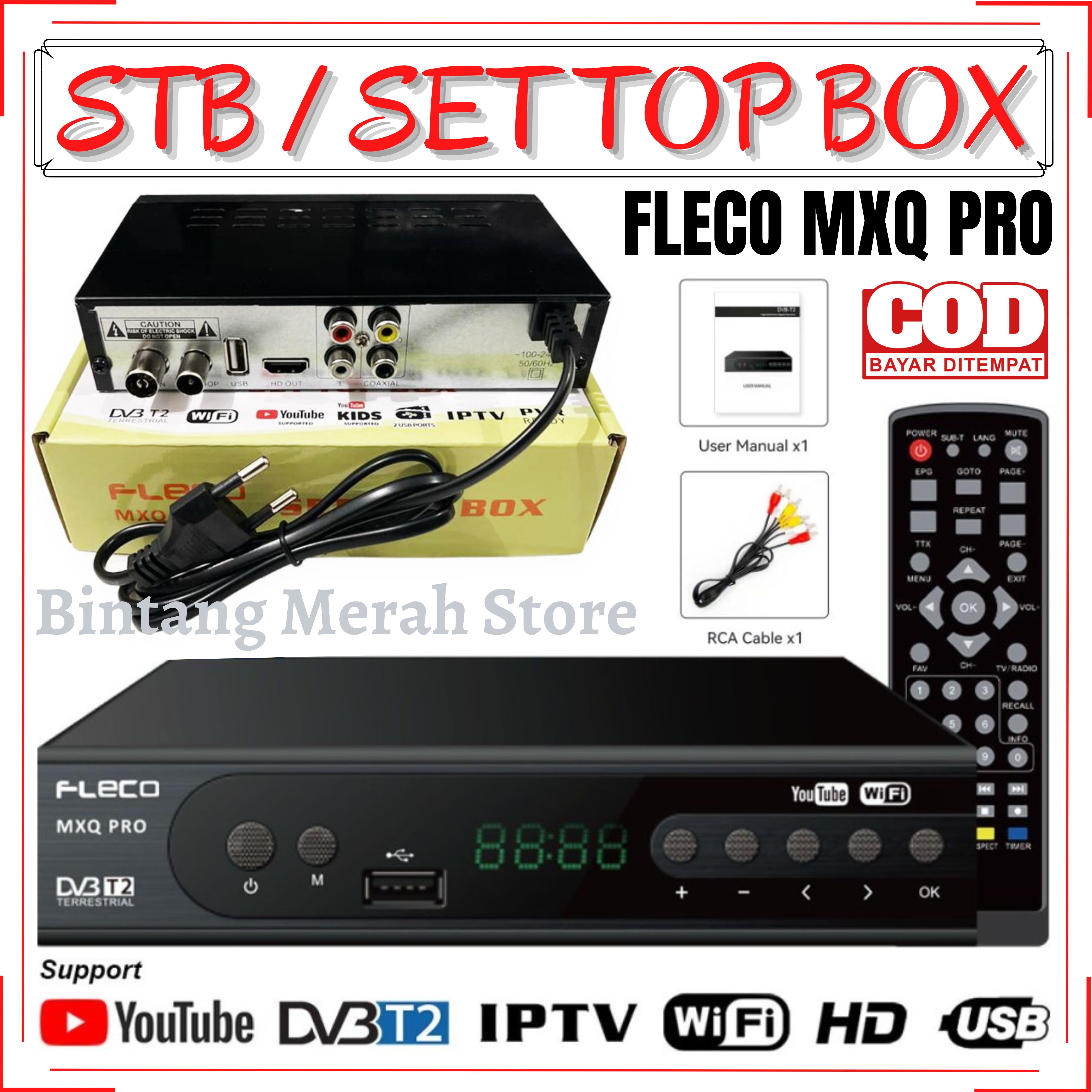 Set Top Box STB Fleco MXQ PRO DVB T2 SNI Full HD Fleco MXQ PRO Set