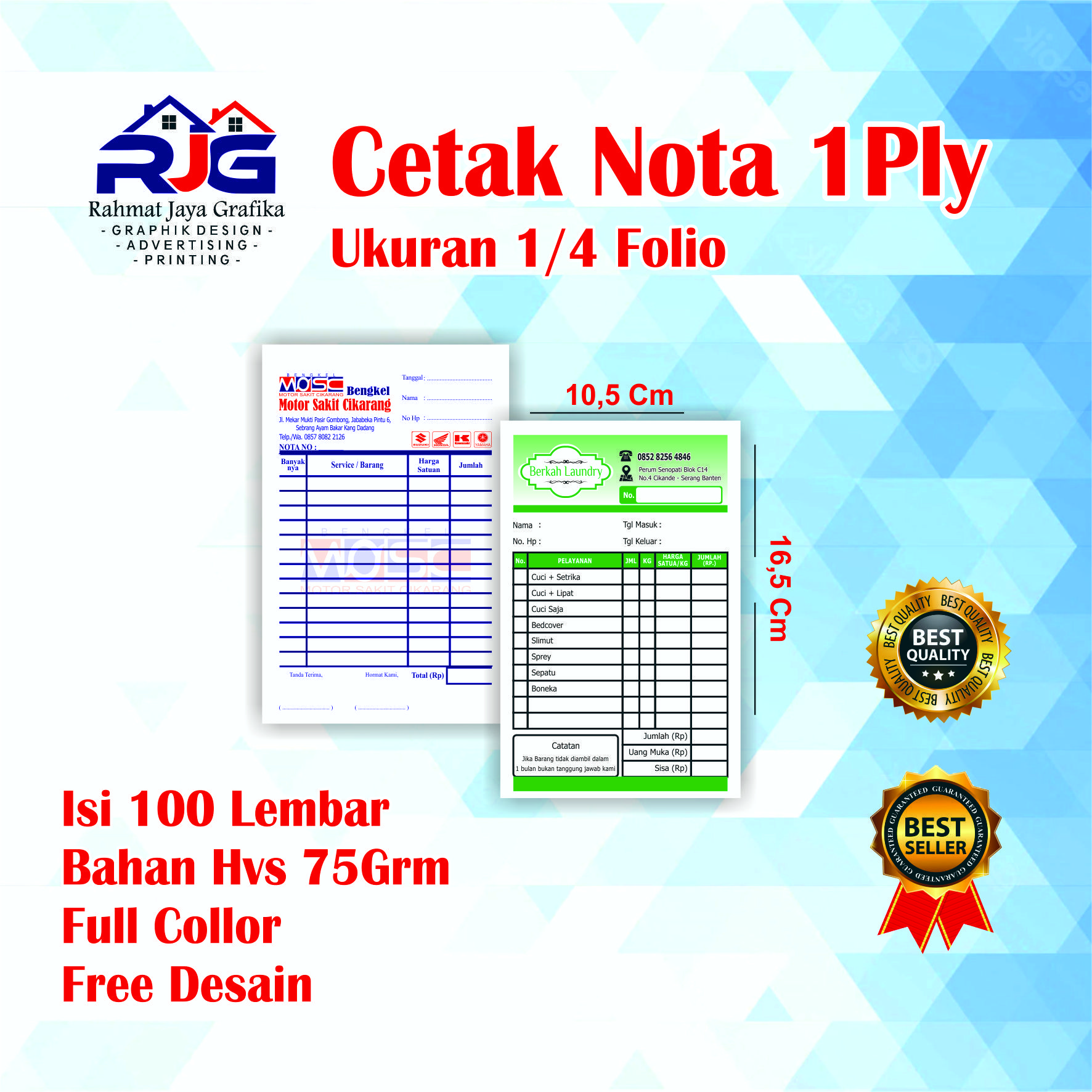 Promo Murah Cetak Nota U Folio Ply Isi Lembar Nota Custom