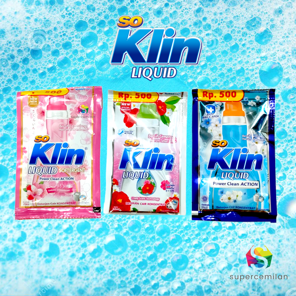 So Klin Liquid Deterjen Cair Konsentrat Sachet Sabun Cuci Baju Ml