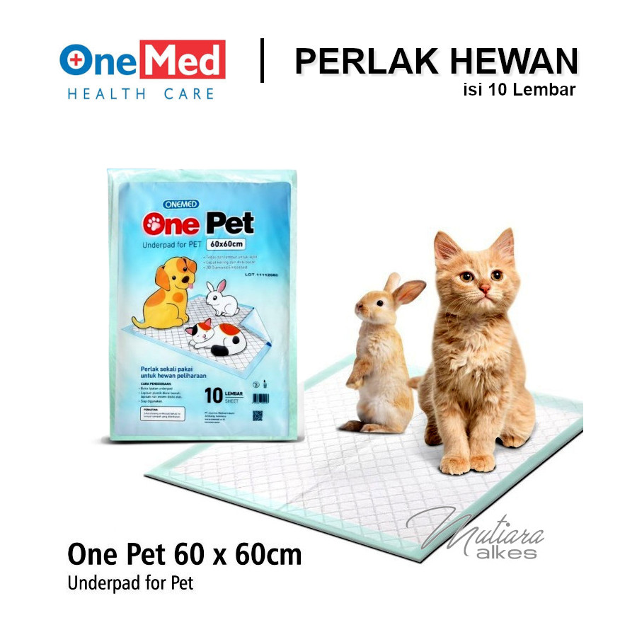 Onepet Underpad Onemed Perlak Alas Popok Hewan 60x60cm Isi 10 Lembar