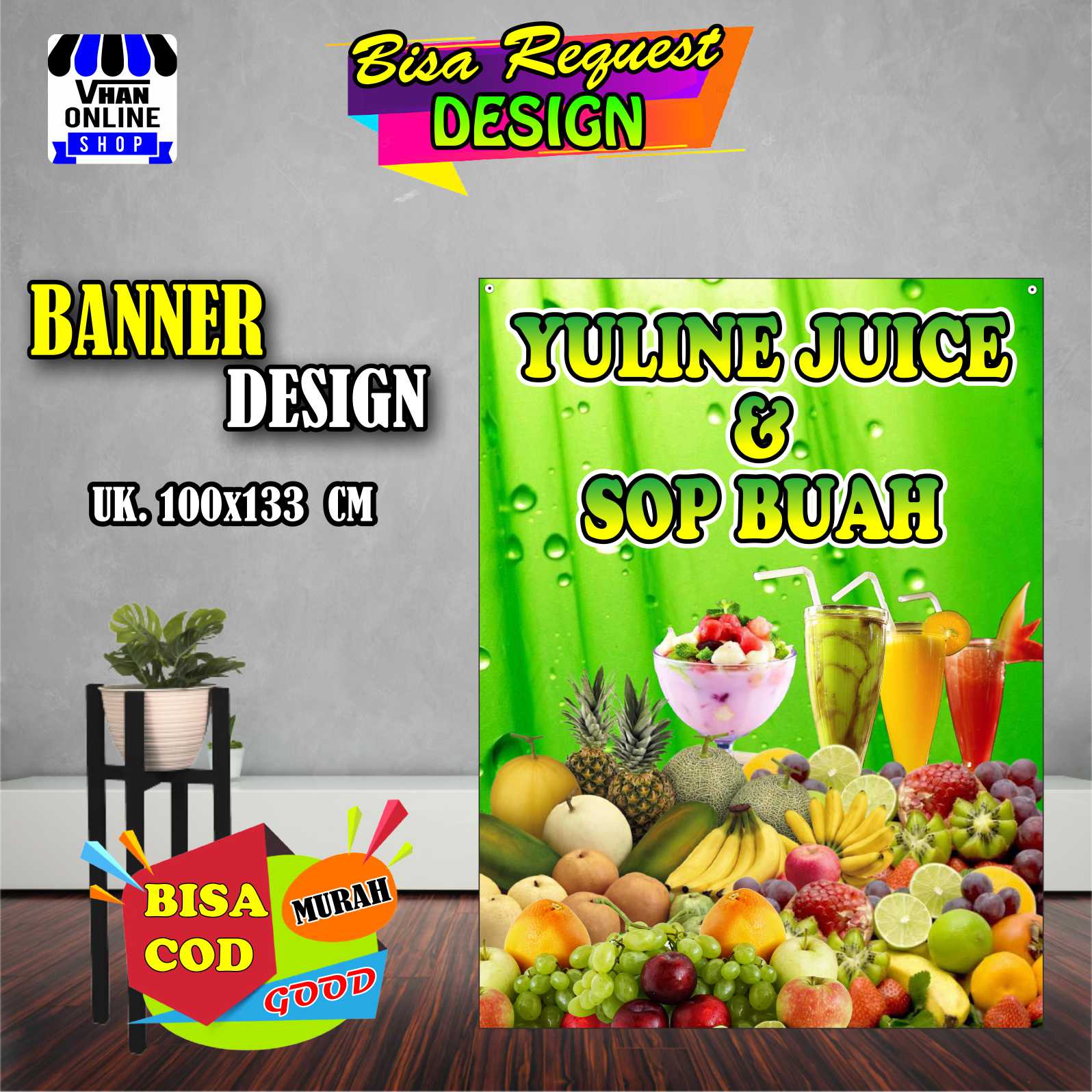 Spanduk Banner Jualan Jus Jualan Juice Sop Buah Keren Murah Lazada