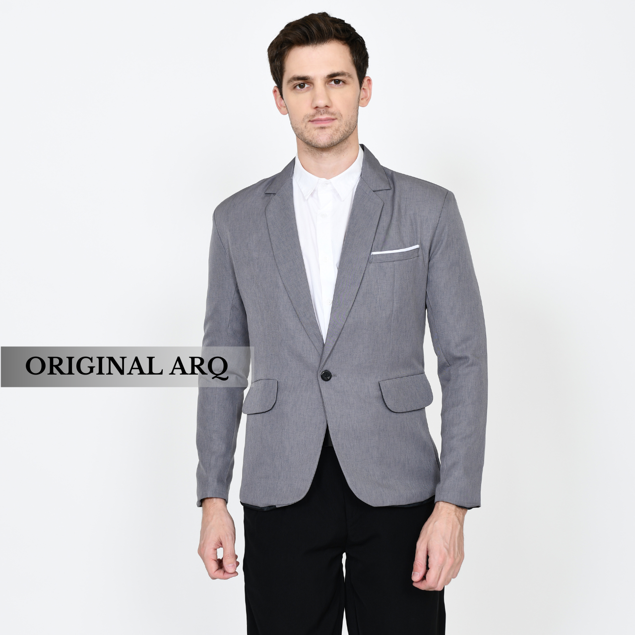 Jas Blazer Pria Slimfit Warna Abu Abu Hitam ARB Model Terbaru Blazer