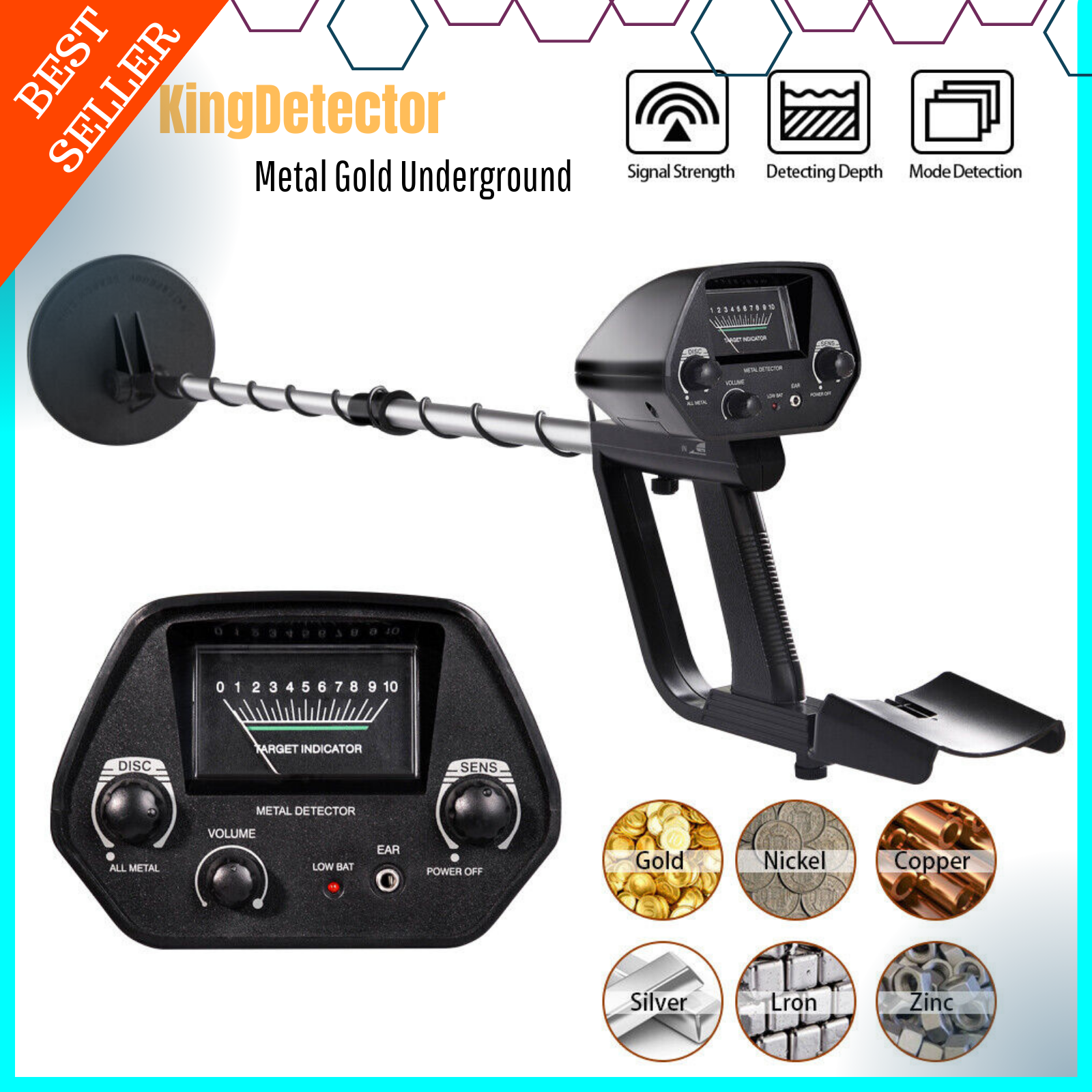 Cod Kingdetector Metal Gold Underground Alat Pendeteksi Emas Dan