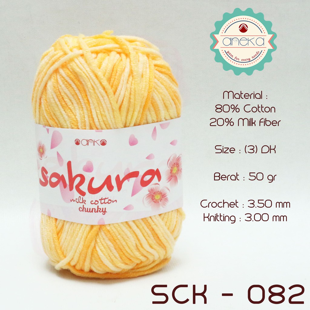 KATALOG Benang Rajut Katun Susu Sakura Milk Cotton Chunky Mix Sembur