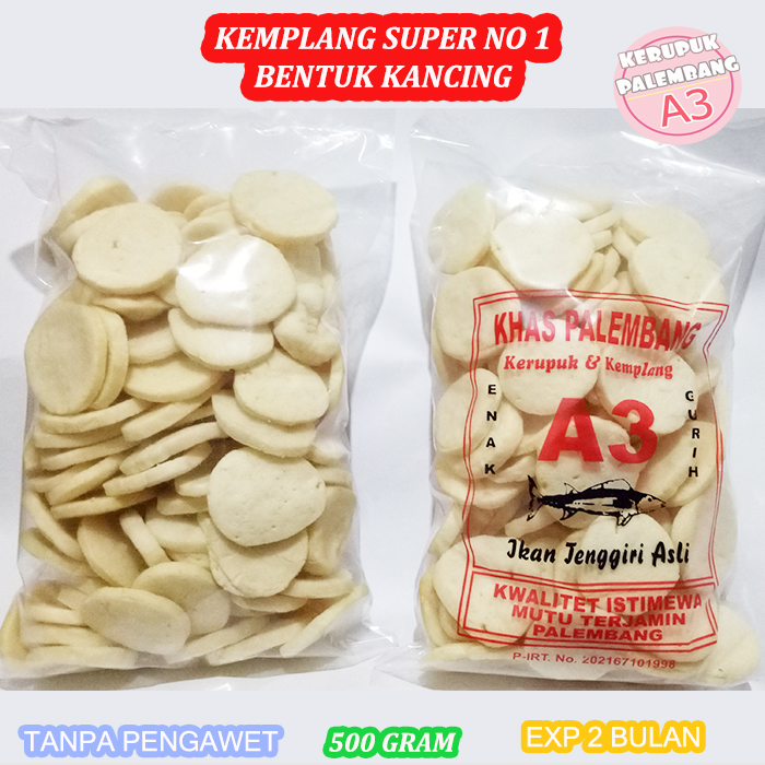 KEMPLANG IKAN KANCING SUPER 500GR KERUPUK KOIN SEDANG SUPER ASLI IKAN