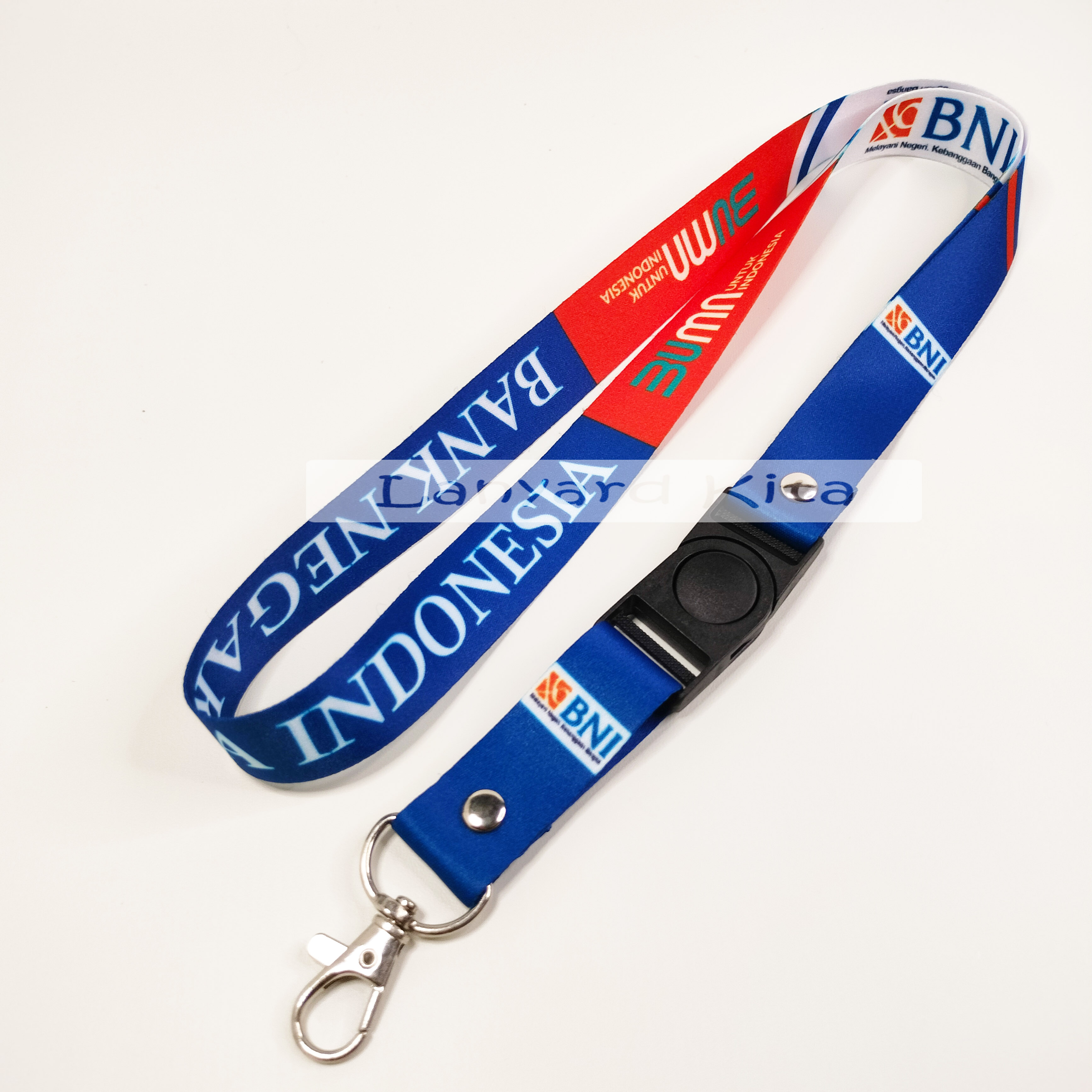 BNI BUMN TALI LANYARD ID CARD PRINTING GANTUNGAN HP KUNCI BAHAN TISSUE