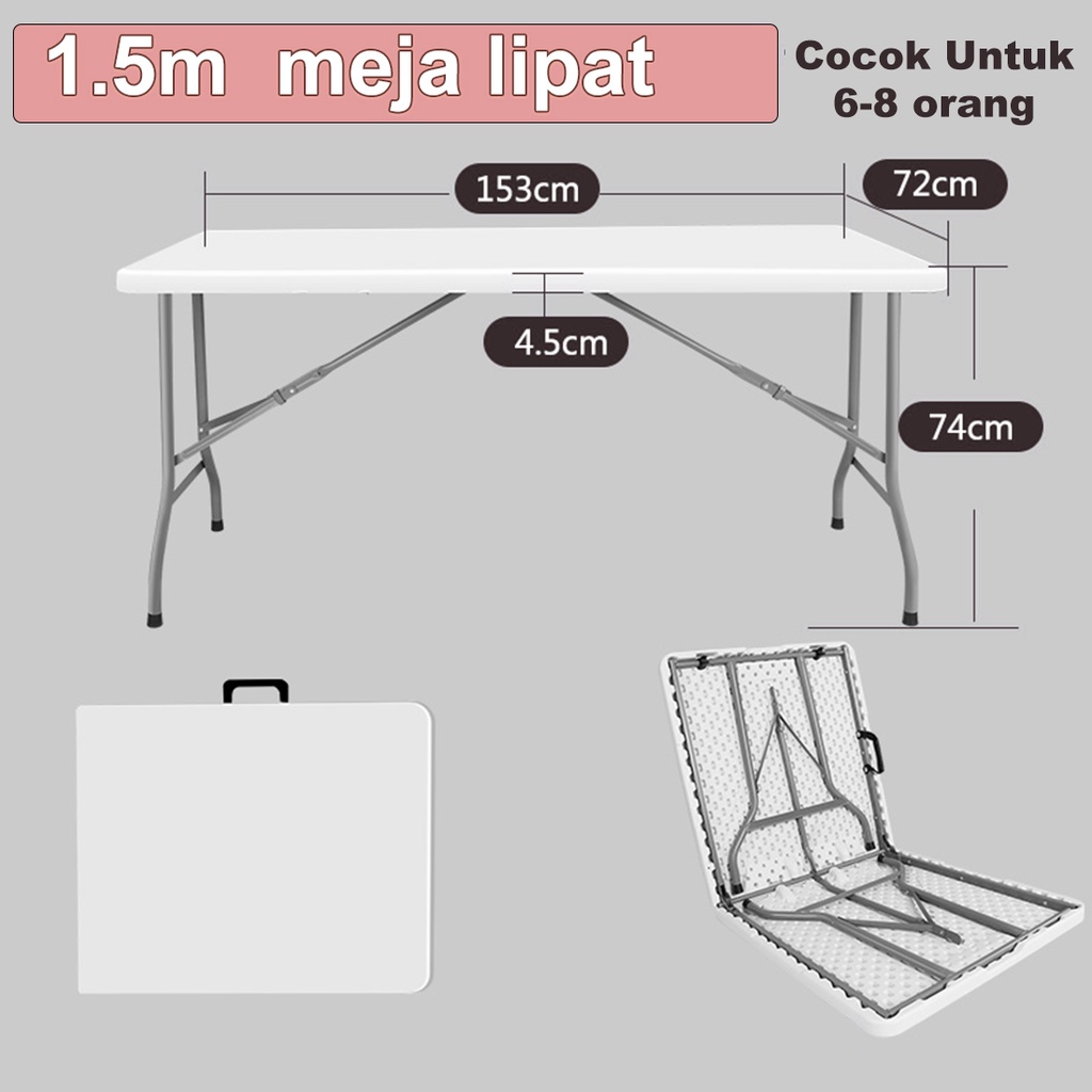 Meja Lipat Meja Lipat Outdoor Serbaguna Rectangle Plastic Tables Meja