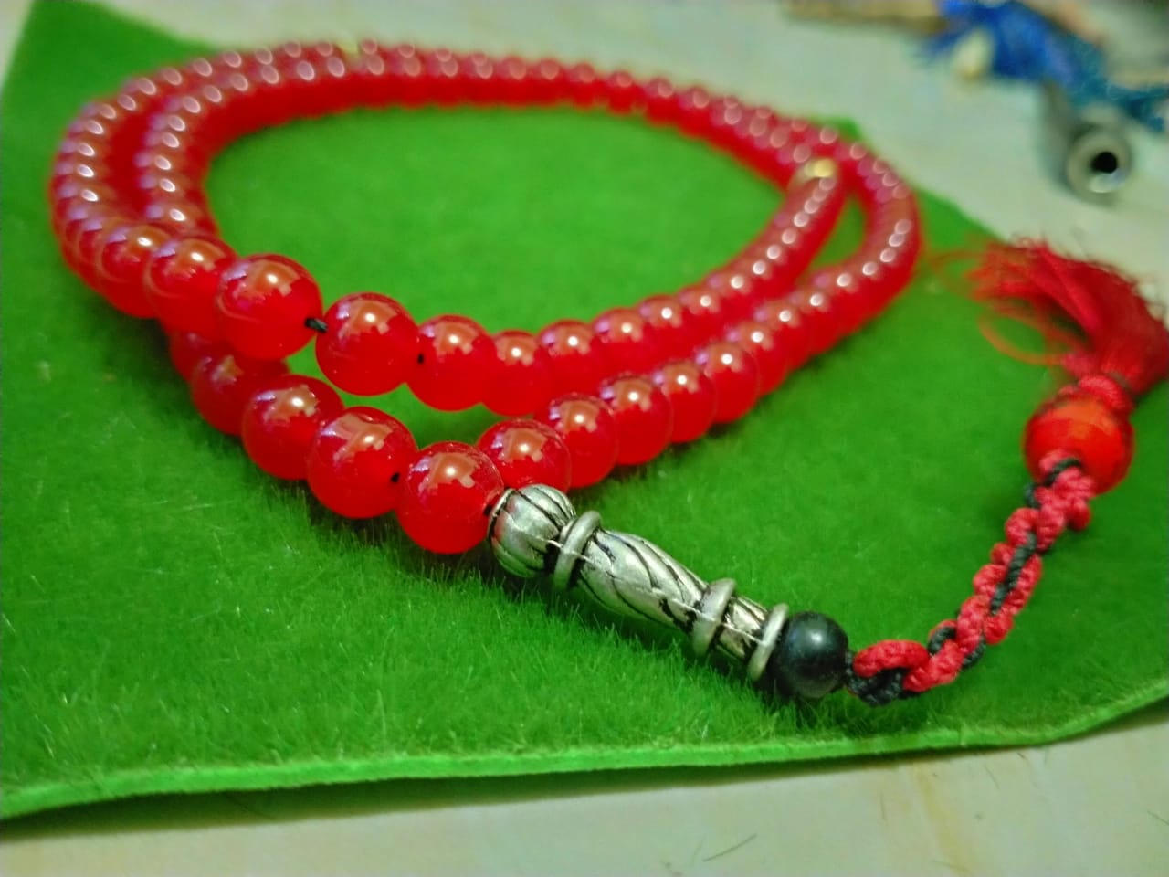 Tasbih Tasbih Batu Fosfor Merah Tembus Cahaya Tasbih Batu Fosfor