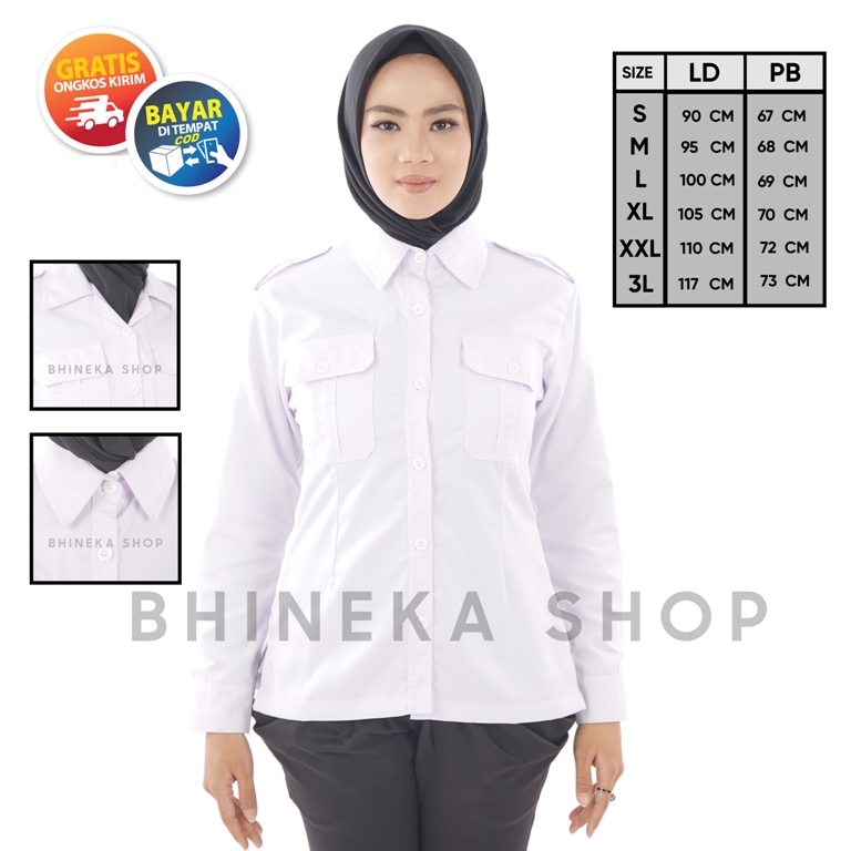 Kemeja Putih Wanita Kemeja Putih Pns Wanita Baju Pdh Putih Wanita