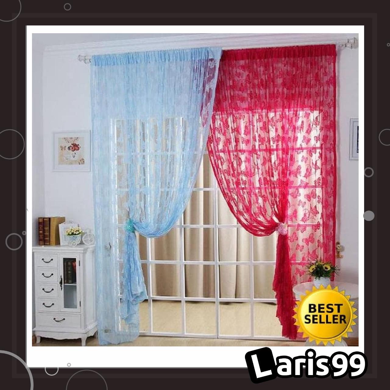 LARIS99 KRI Tirai Benang Pintu Dan Jendela Cantik Motif Kupu Kupu
