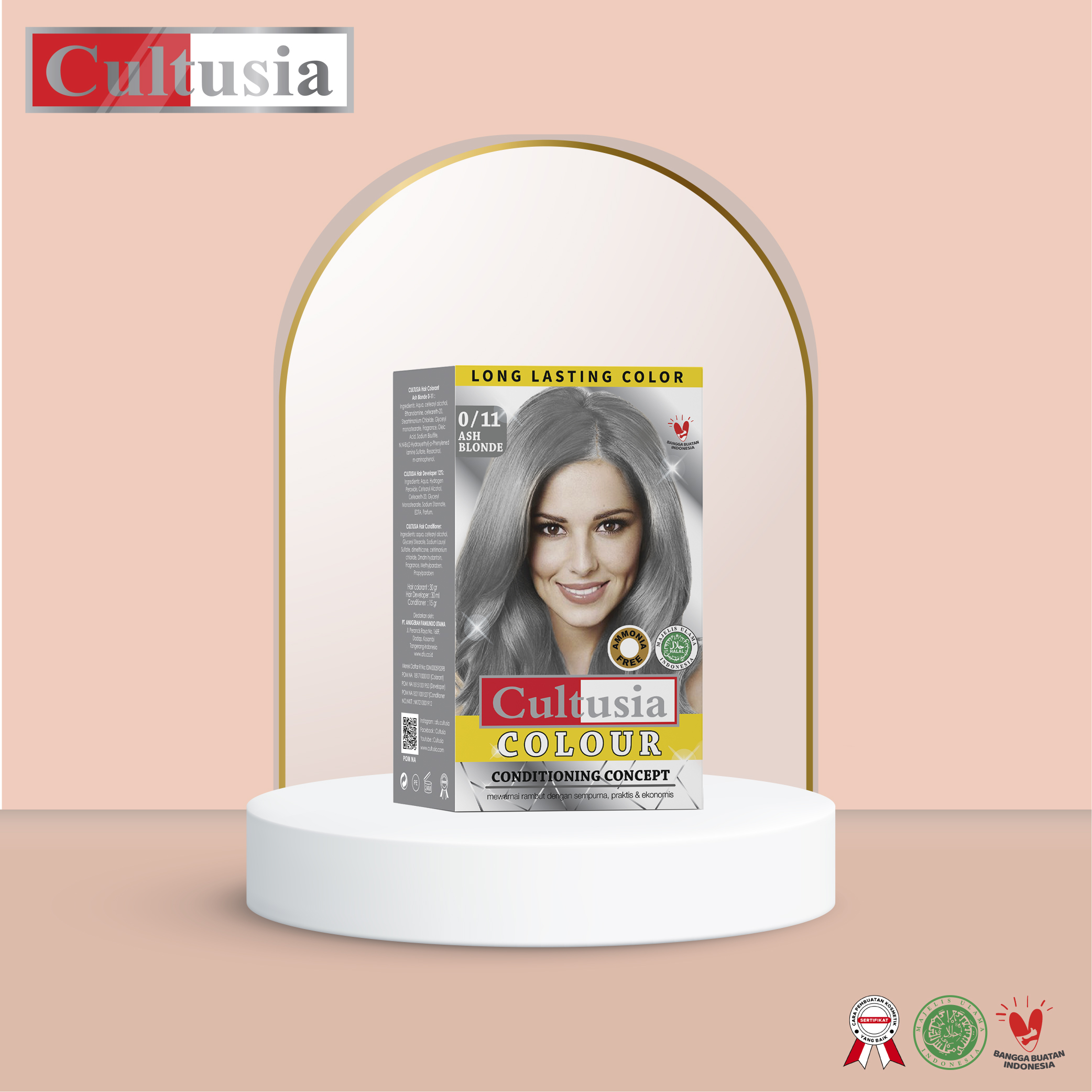 Cultusia Hair Color Ash Blonde 30ml Lazada Indonesia