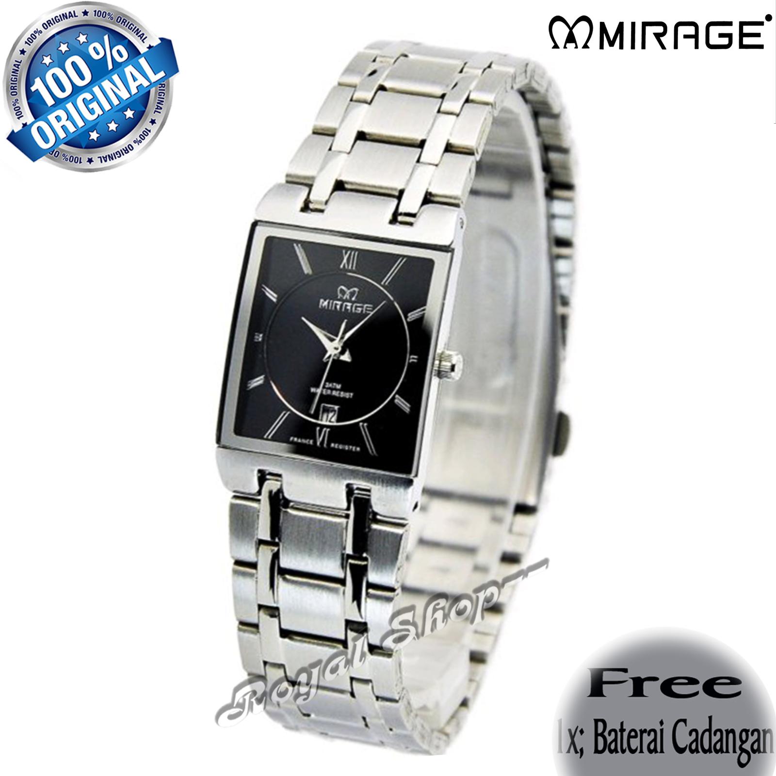 Jam Tangan Wanita - Mirage M7908RS - Hitam Rosegold - Stainless Steel