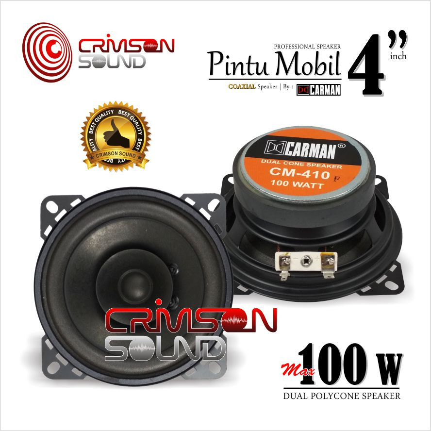 Speaker Inch Watt Dual Polycone Speaker Pintu Mobil Carman Cm