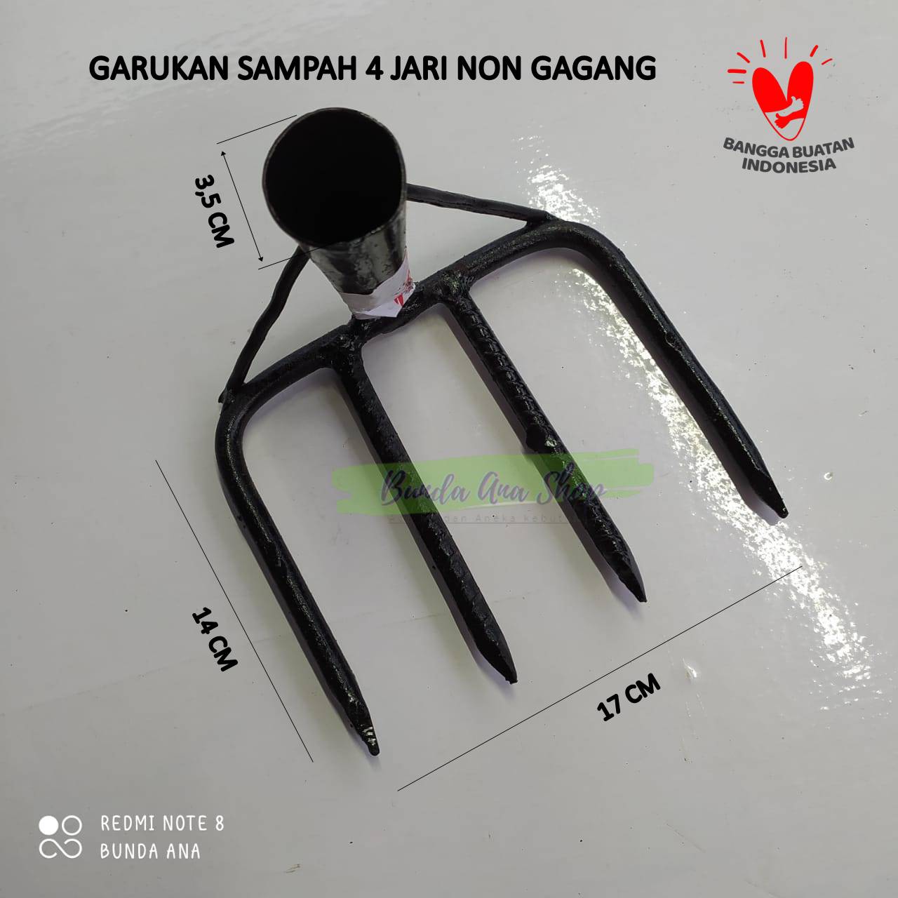 Garukan Sampah Jari Cangkrang Garpu Sampah Non Gagang Bahan Besi