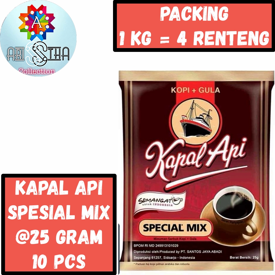 KAPAL API SPECIAL MIX KOPI GULA DALAM SATU SACHET 10 X 25 GRAM