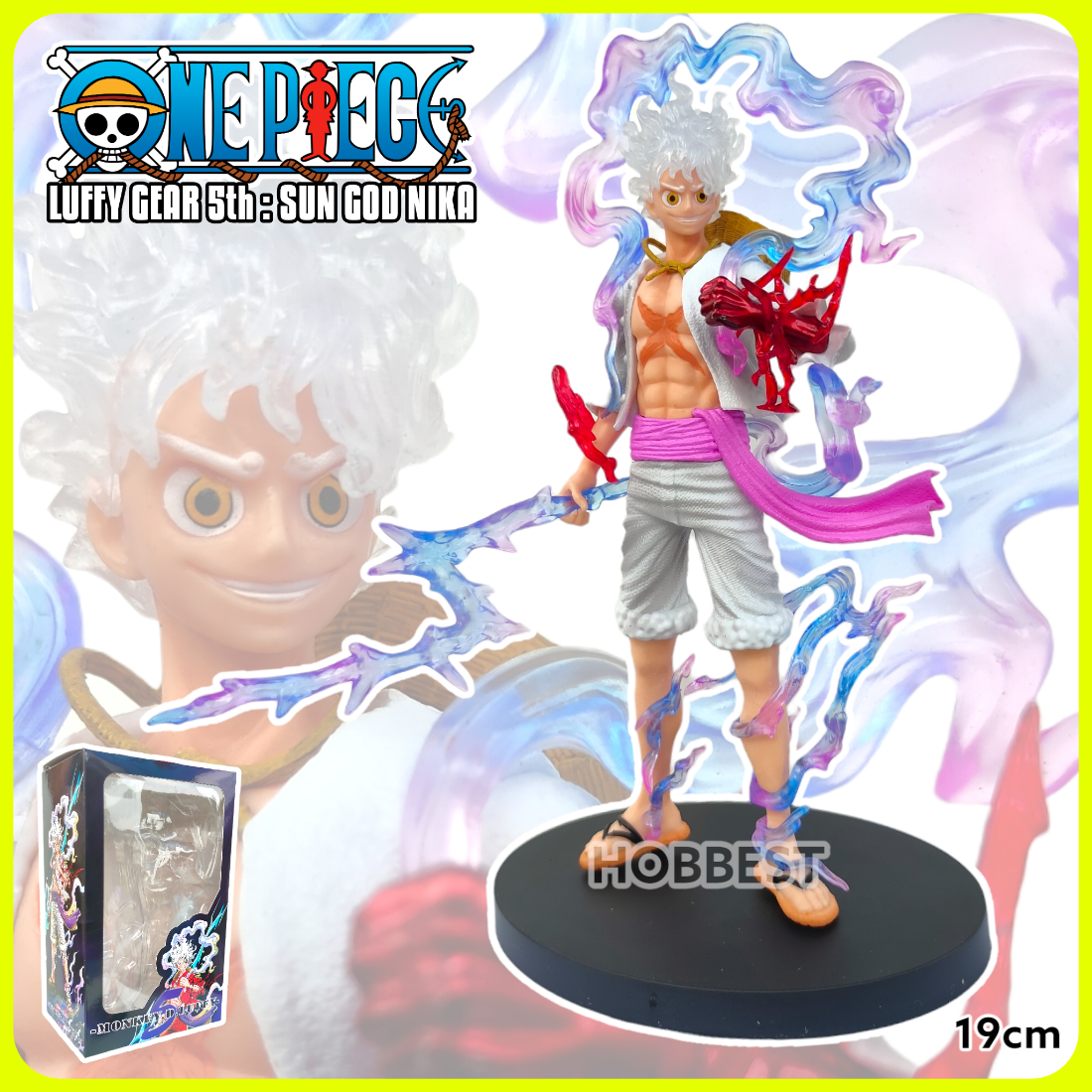 One Piece Luffy Gear Sun God Nika Action Figure Miniatur Pajangan