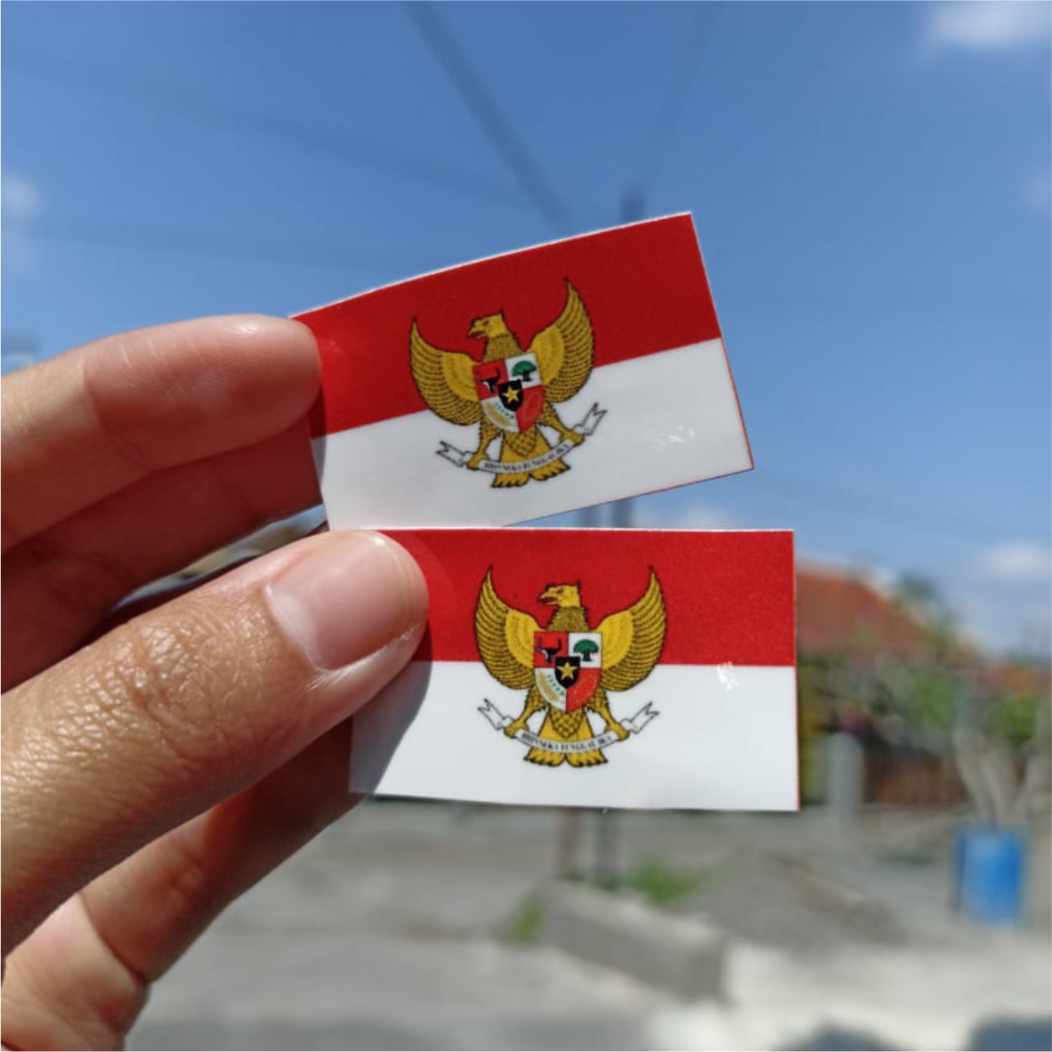 Stiker Bendera Indonesia Sticker Pipi Suporter Indonesia Stiker Merah