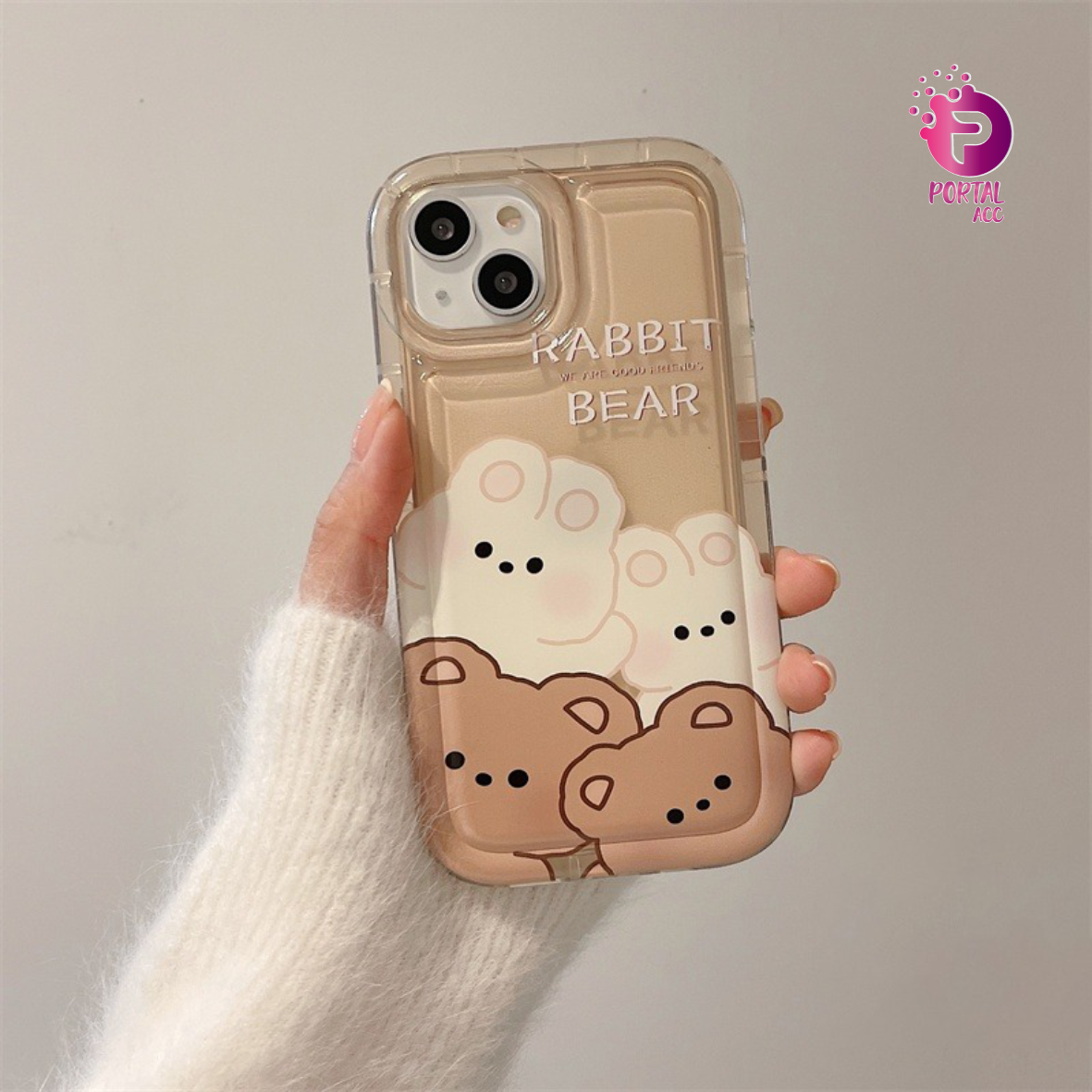 Portalacc Softcase Bening Clear Case Motif Rabbit SS825 Casing Hp Untuk