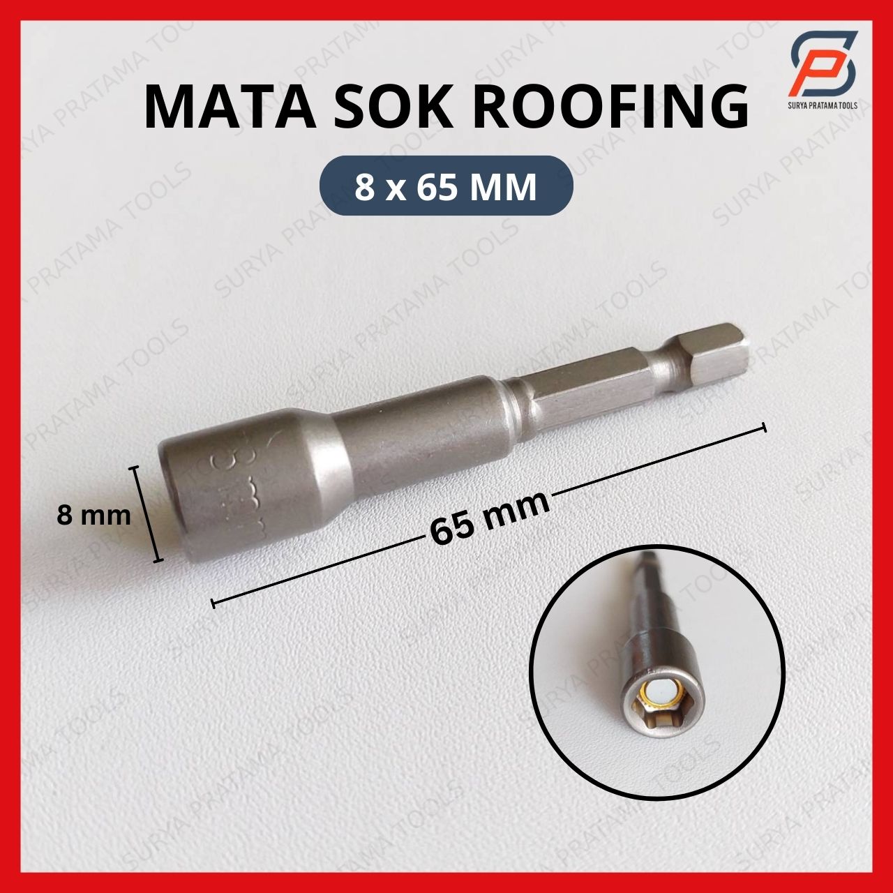 MATA SOK ROOFING 8 X 65 Mm KUNCI BAUT BAJA RINGAN MAGNETIC BOR 8x65 Mm