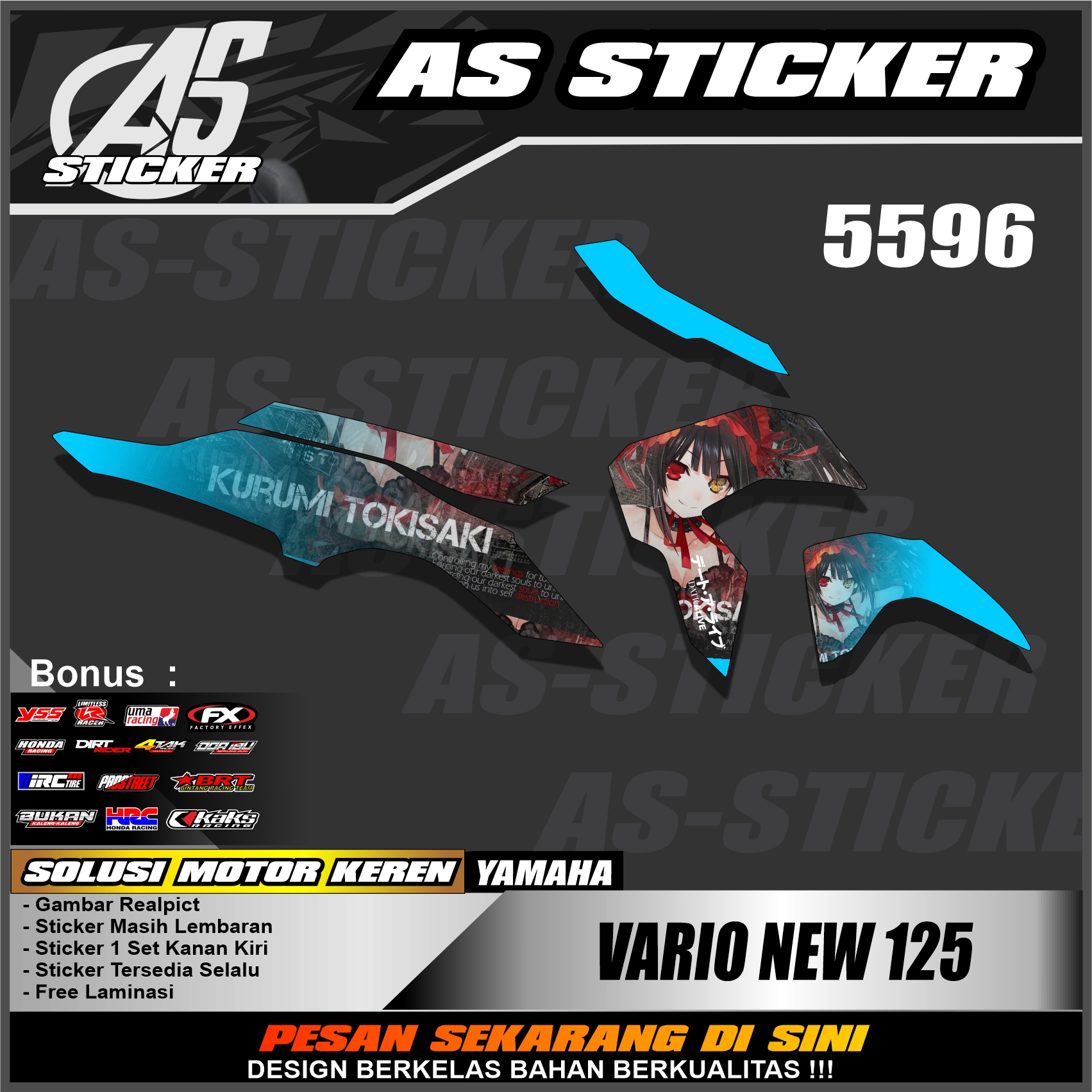 A Cod Striping Sticker Simple Elegant Vario New Desain Kurumi