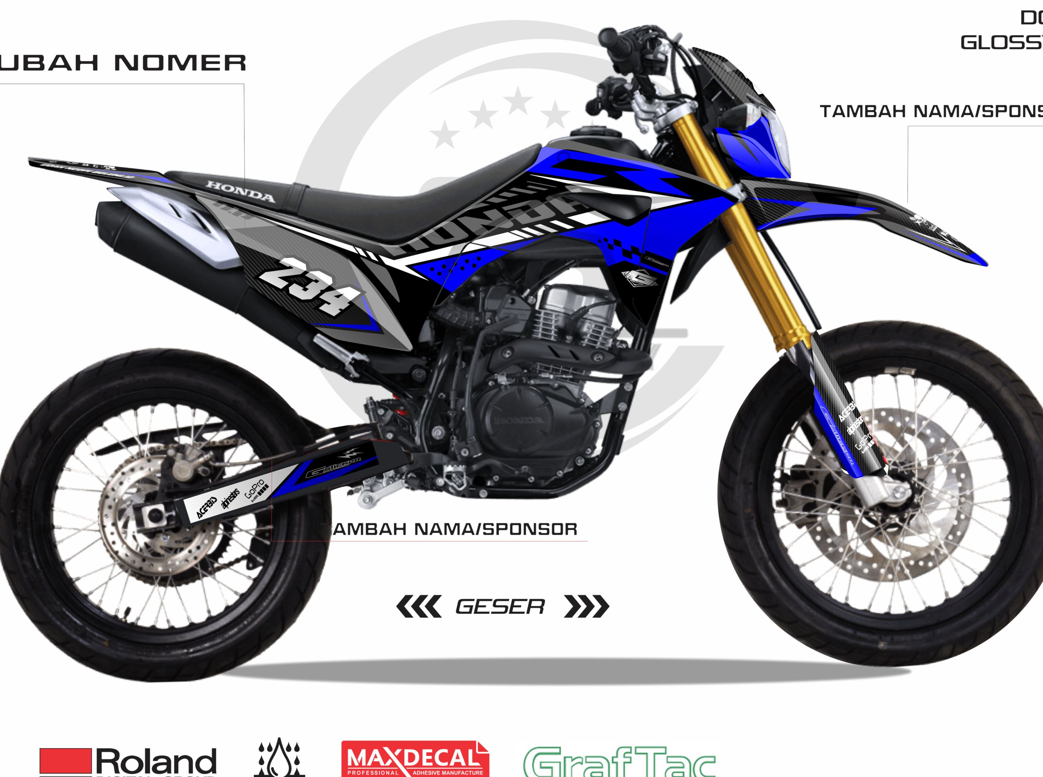 Decal Crf L Fullbody Hitam Biru Lazada Indonesia